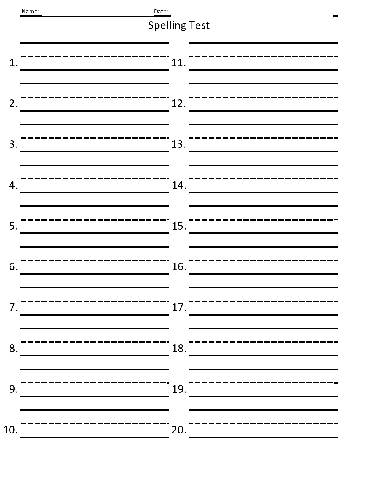 spelling power printable forms