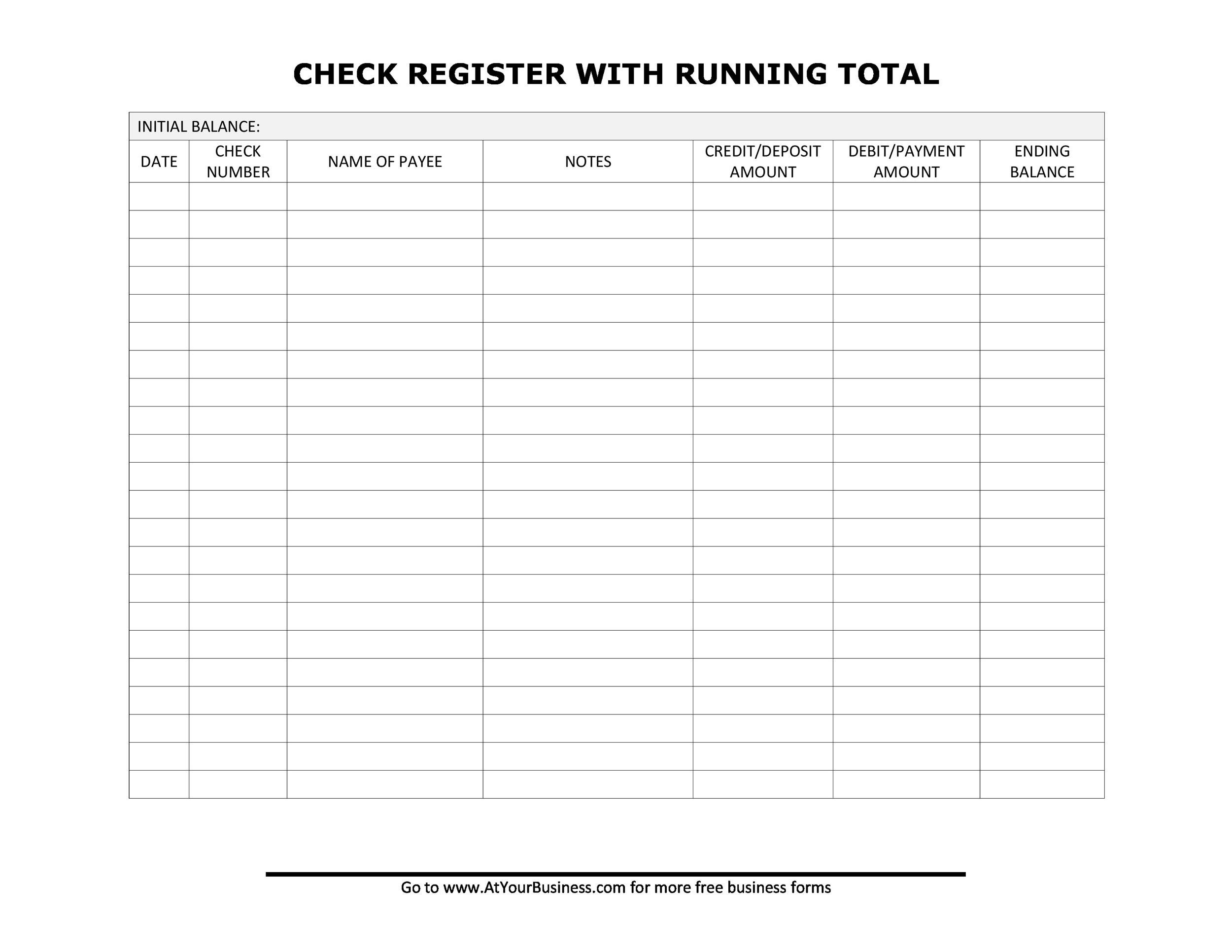 39 Checkbook Register Templates 100 Free Printable TemplateLab