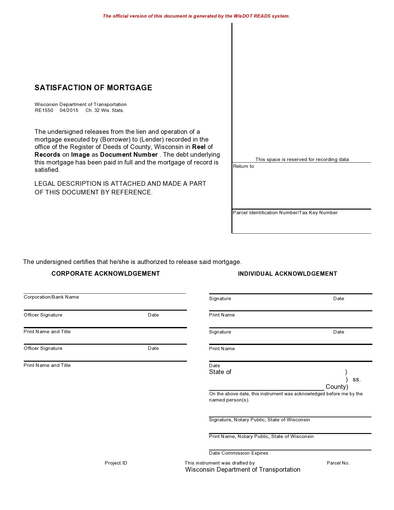 free printable mortgage form