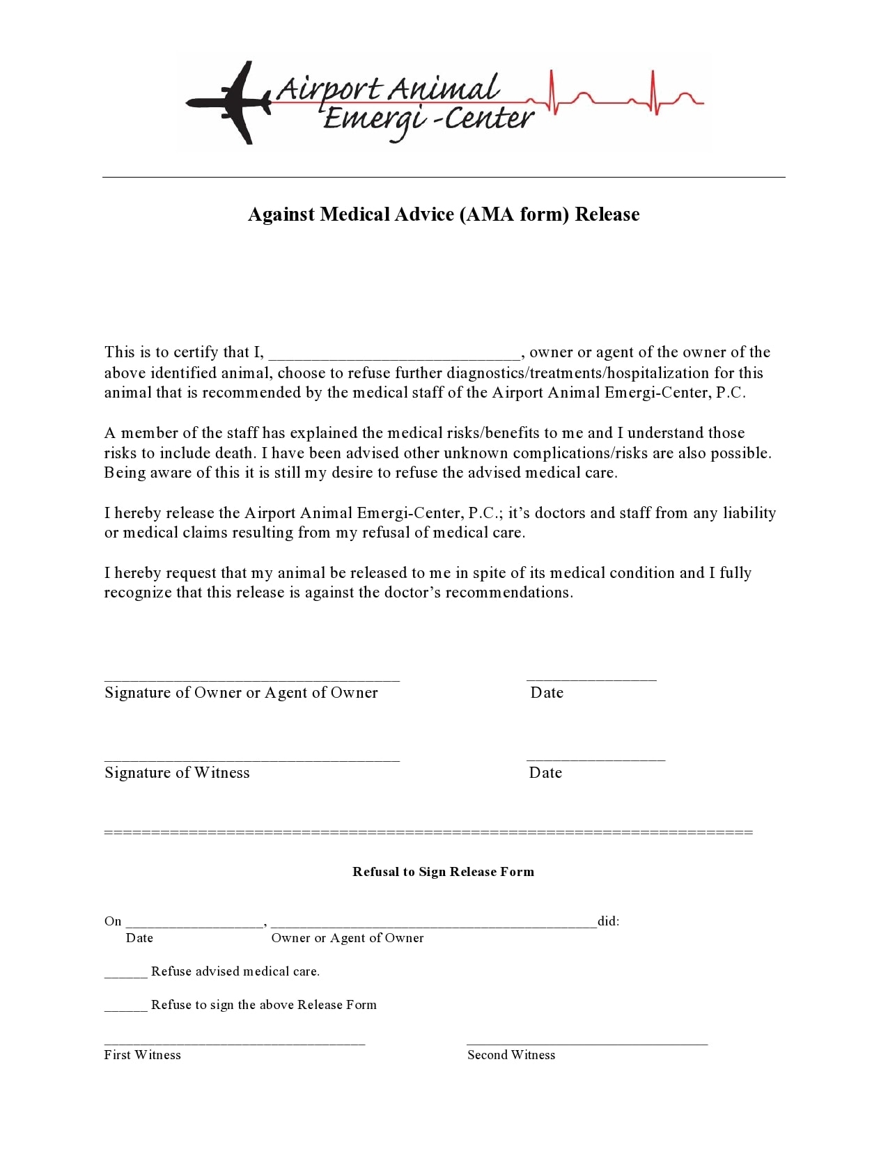 39 Printable Against Medical Advice AMA Forms 39 Printable Against Medical Advice AMA Forms