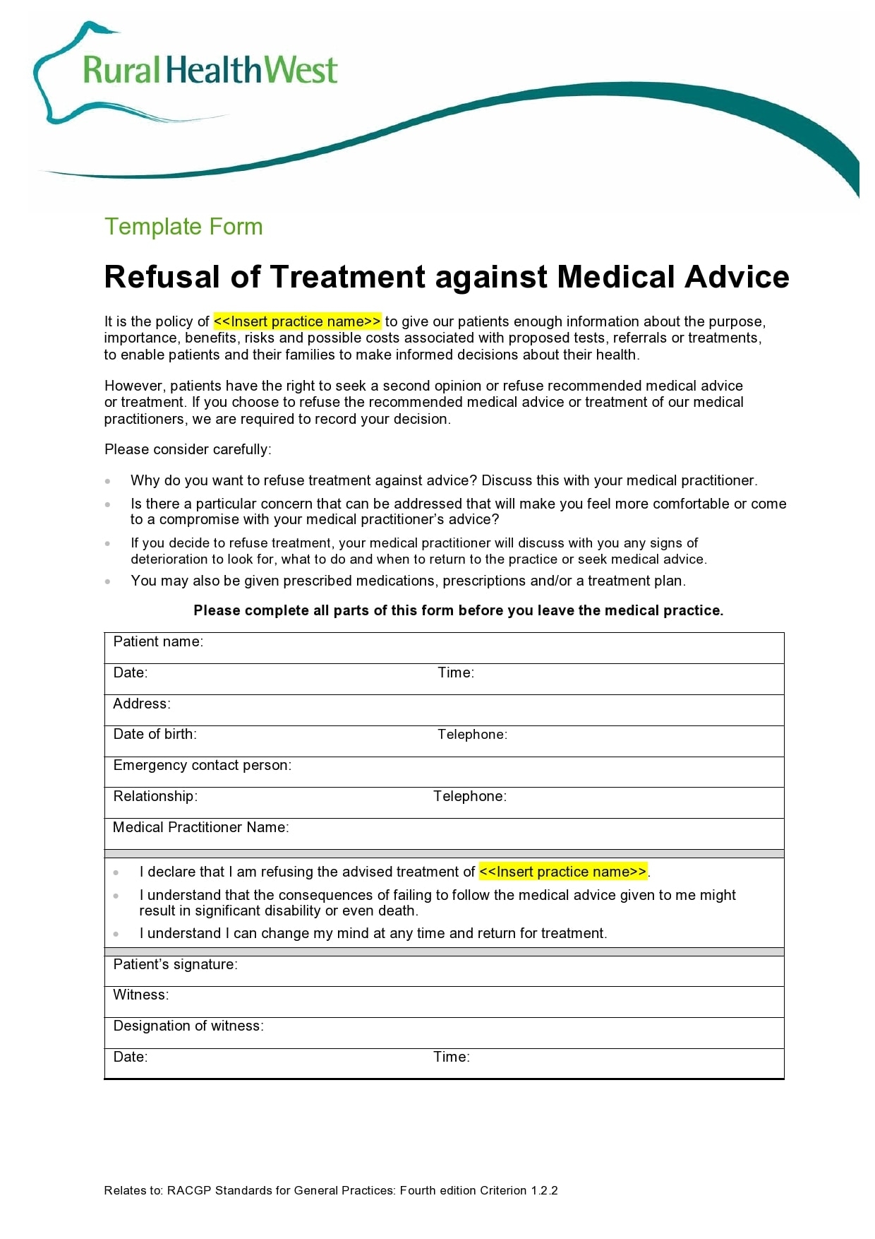 39 Printable Against Medical Advice AMA Forms 39 Printable Against Medical Advice AMA Forms