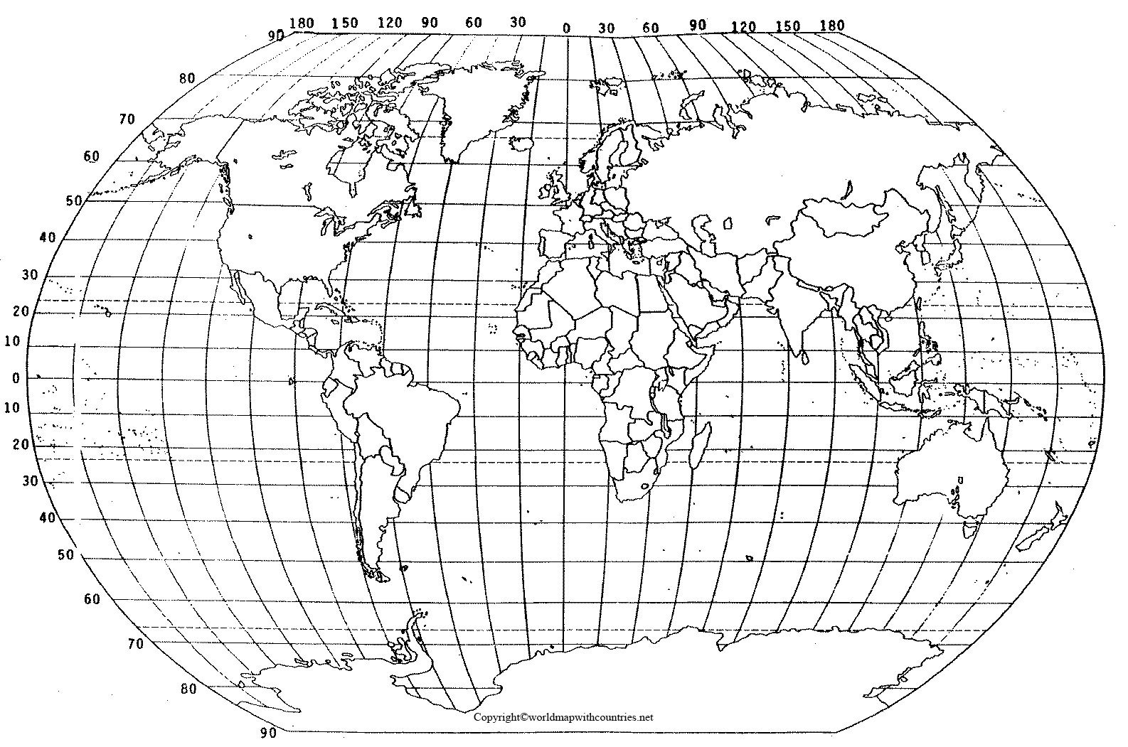 4 Free Printable World Map With Latitude And Longitude