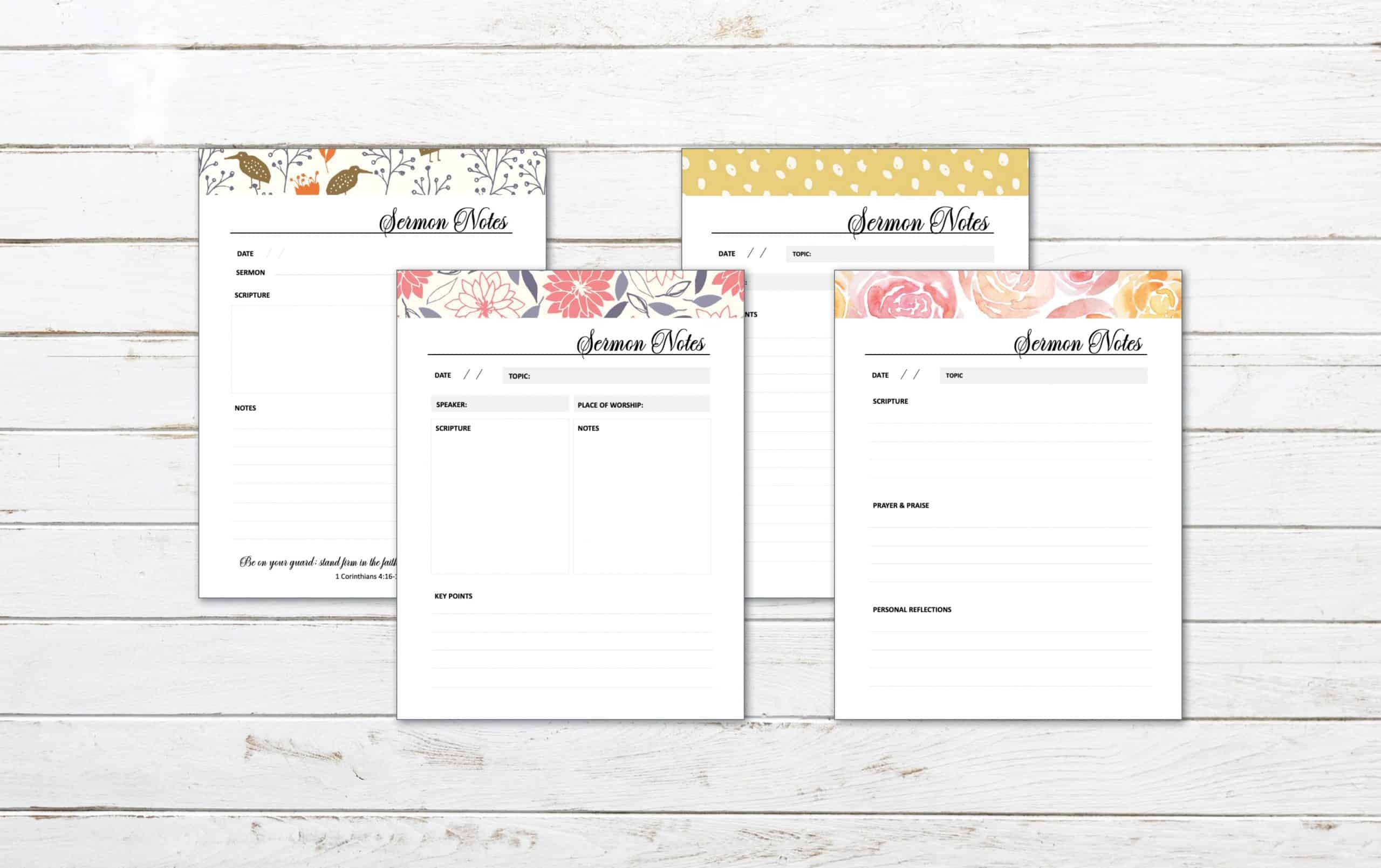 printable sermon note taking sheet for adults