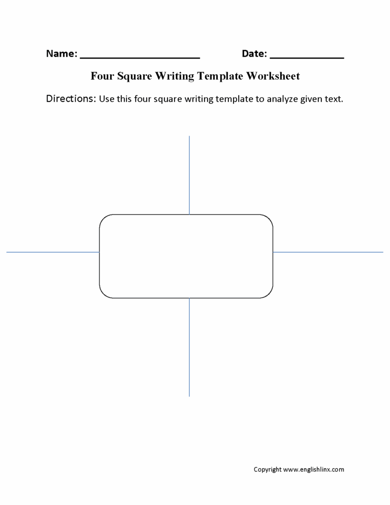 4 Square Writing Freebie Kickin It In Kindergarten Four Worksheets Library