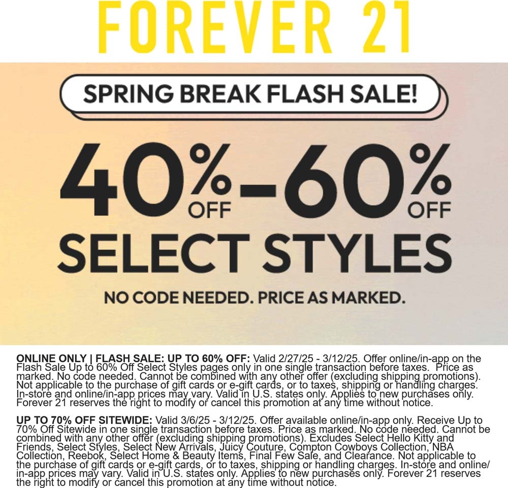 40 60 Off Spring Break Styles Online At Forever 21 Forever 21 