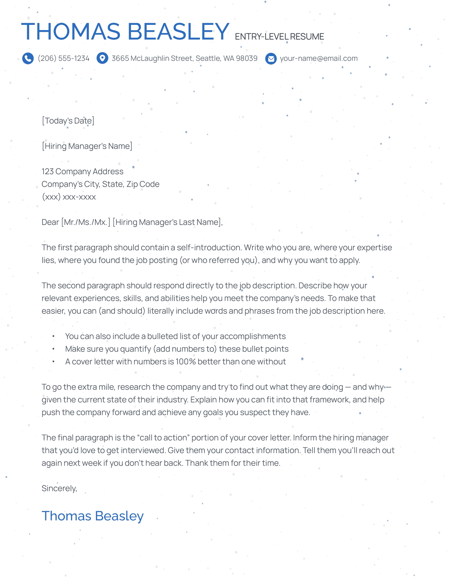 free printable cover letter templates