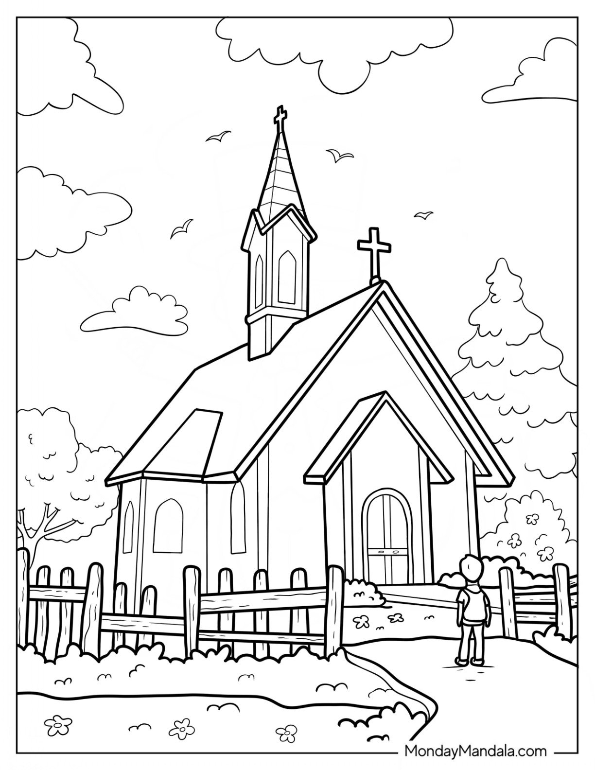 40 Church Coloring Pages Free PDF Printables 