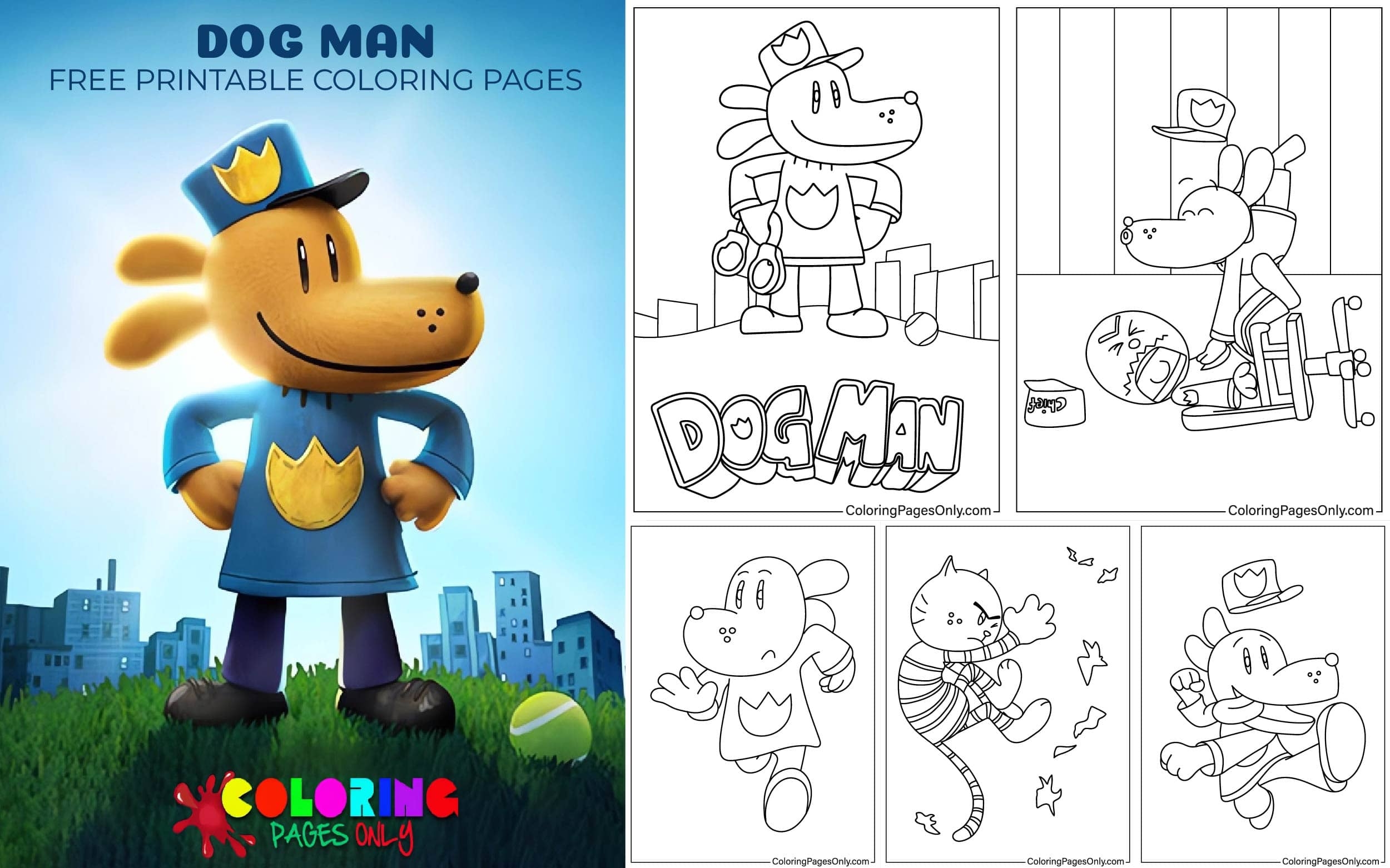 40 Dog Man Coloring Pages Free Printable PDF U0026 Online Coloring