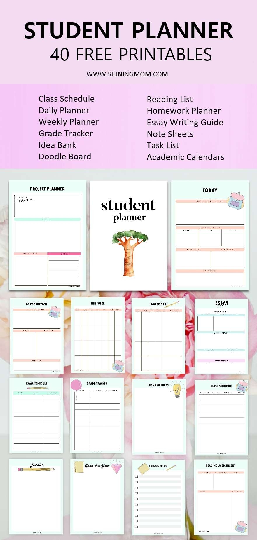 40 Free Student Planner Printables For Back to School 