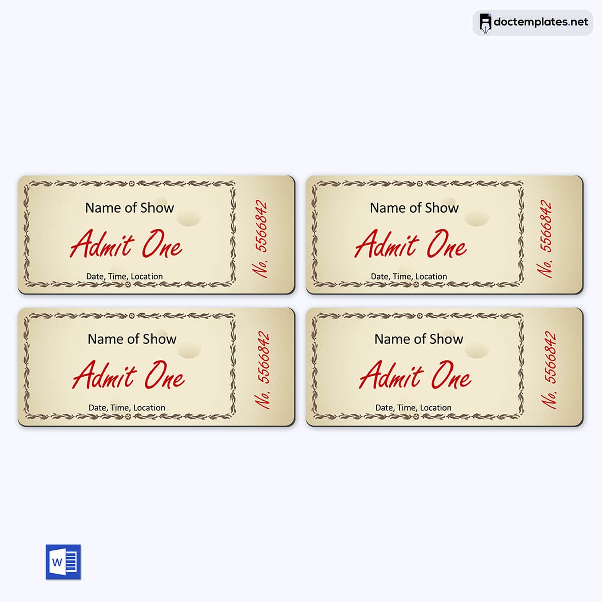 free printable ticket stub template