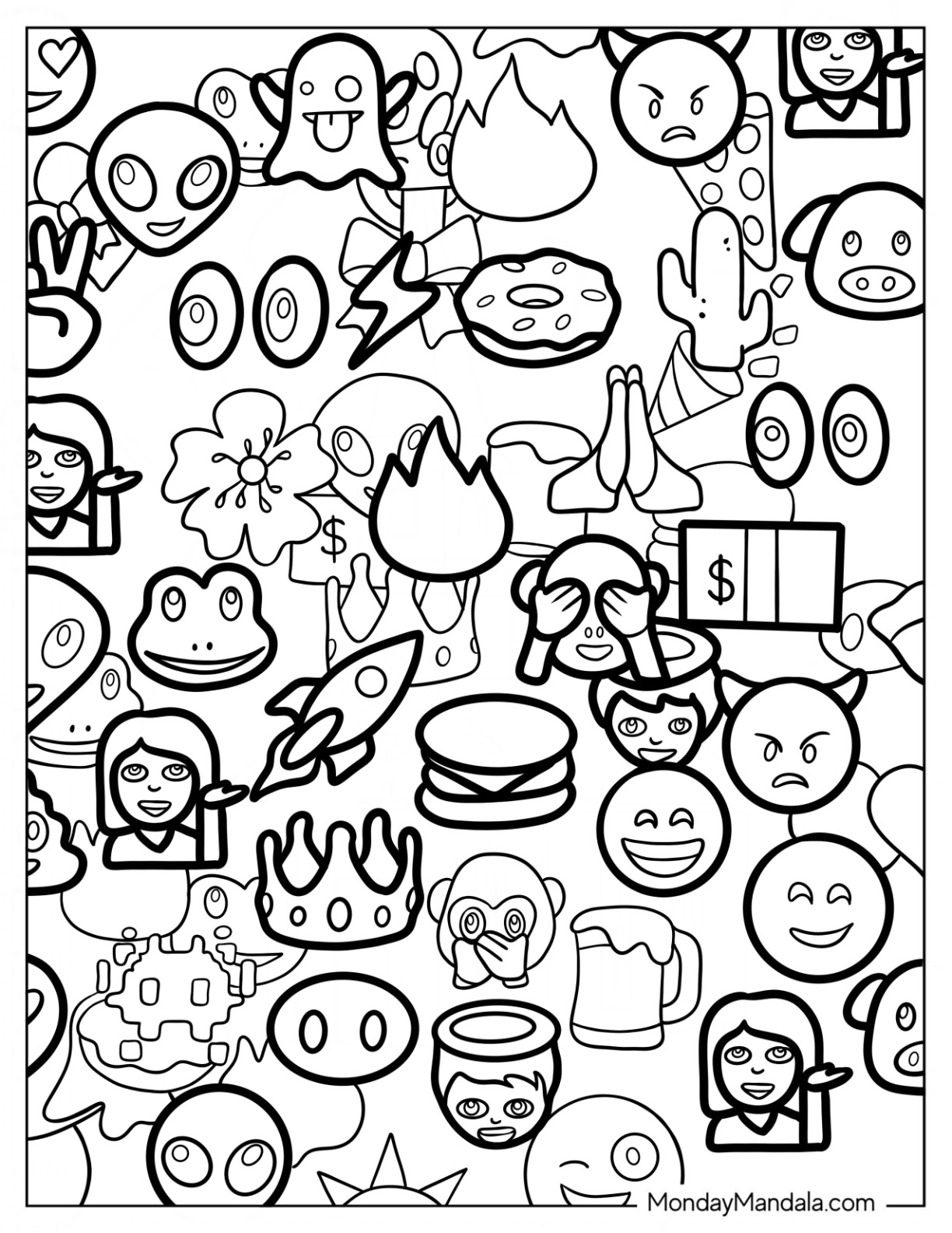 emoji coloring pages printable