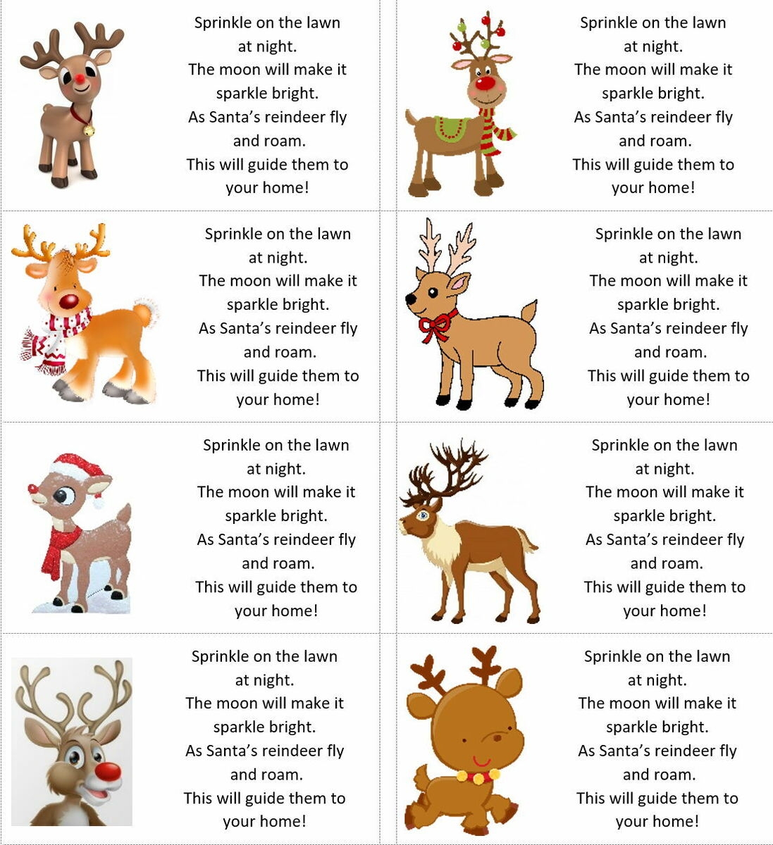 40 X Christmas Reindeer Food Labels stickers present sweets gift Bags