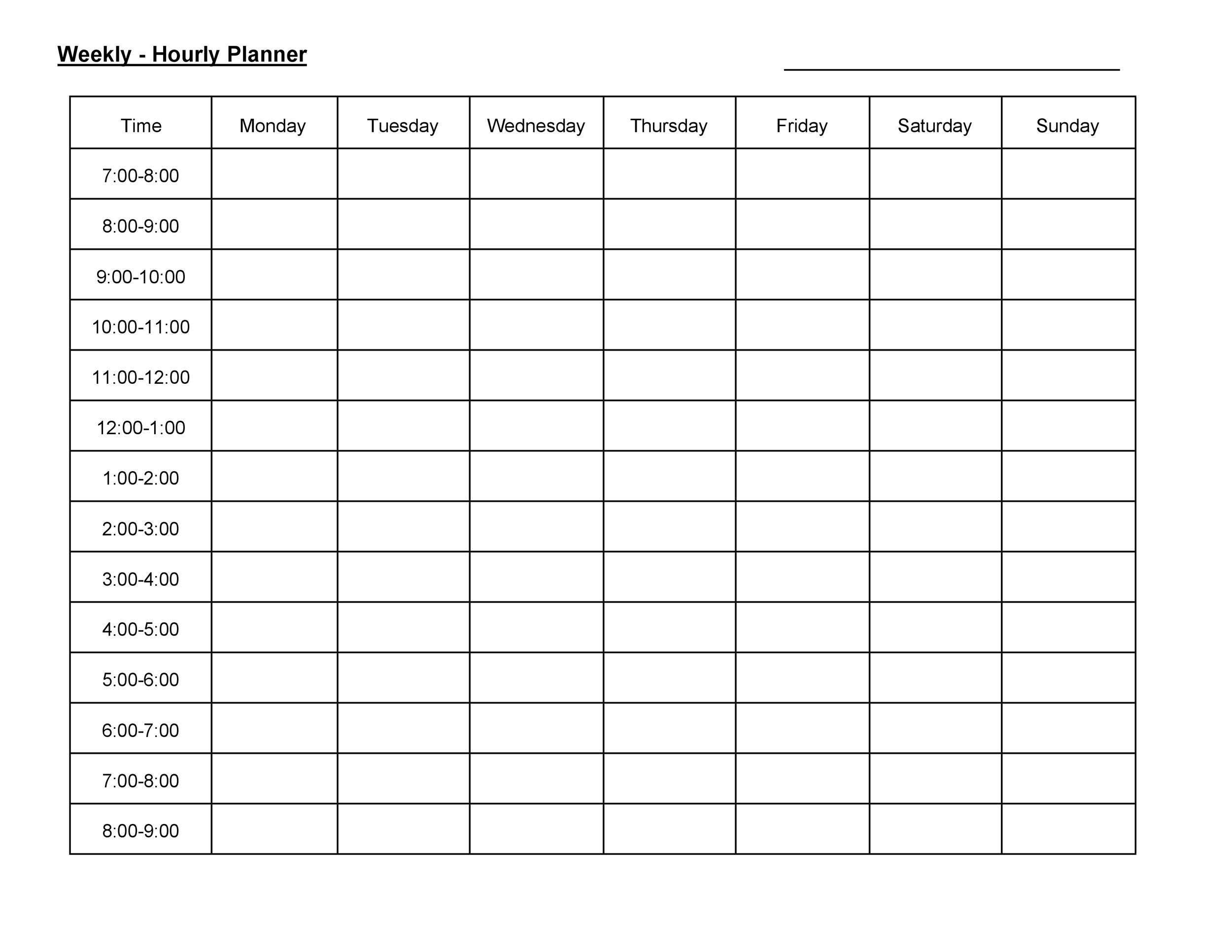43 Effective Hourly Schedule Templates Excel Word PDF 