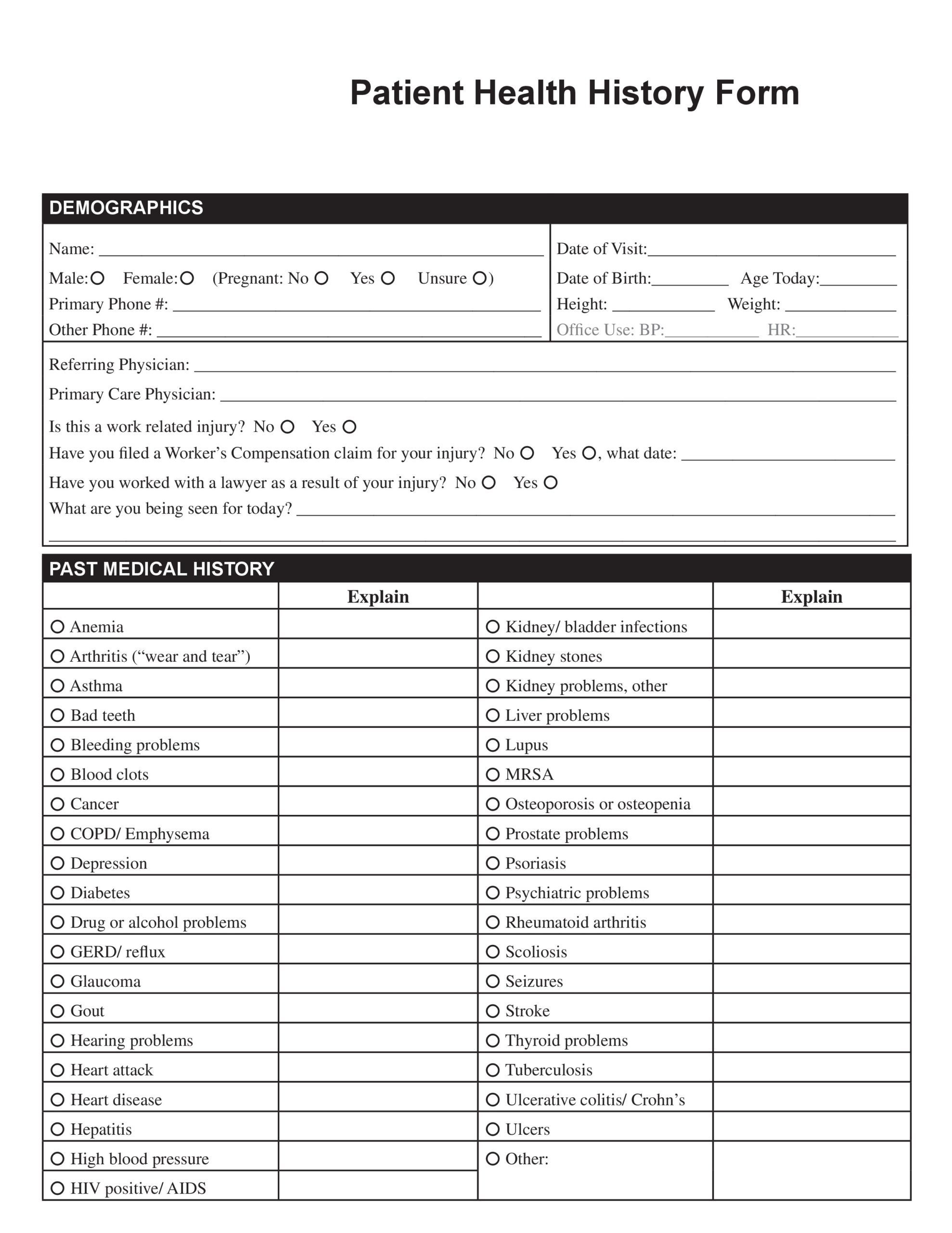 free printable medical forms