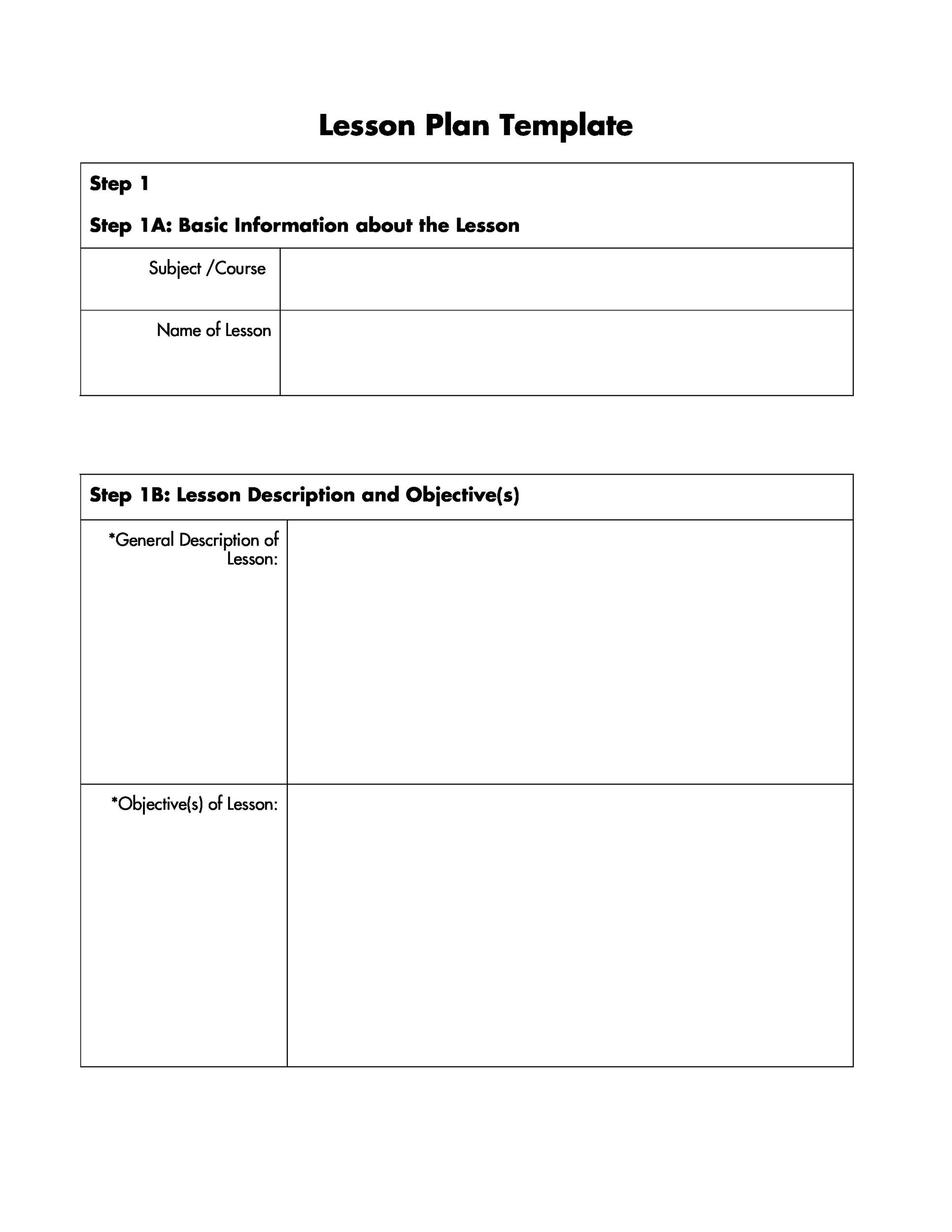 44 FREE Lesson Plan Templates Common Core Preschool Weekly Worksheets Library