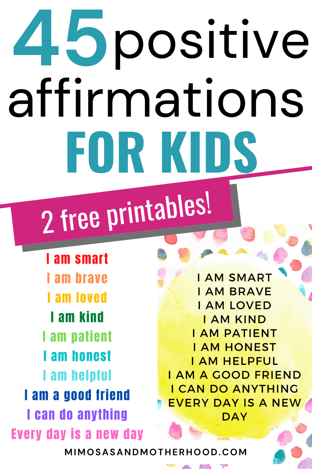 free printable positive affirmations