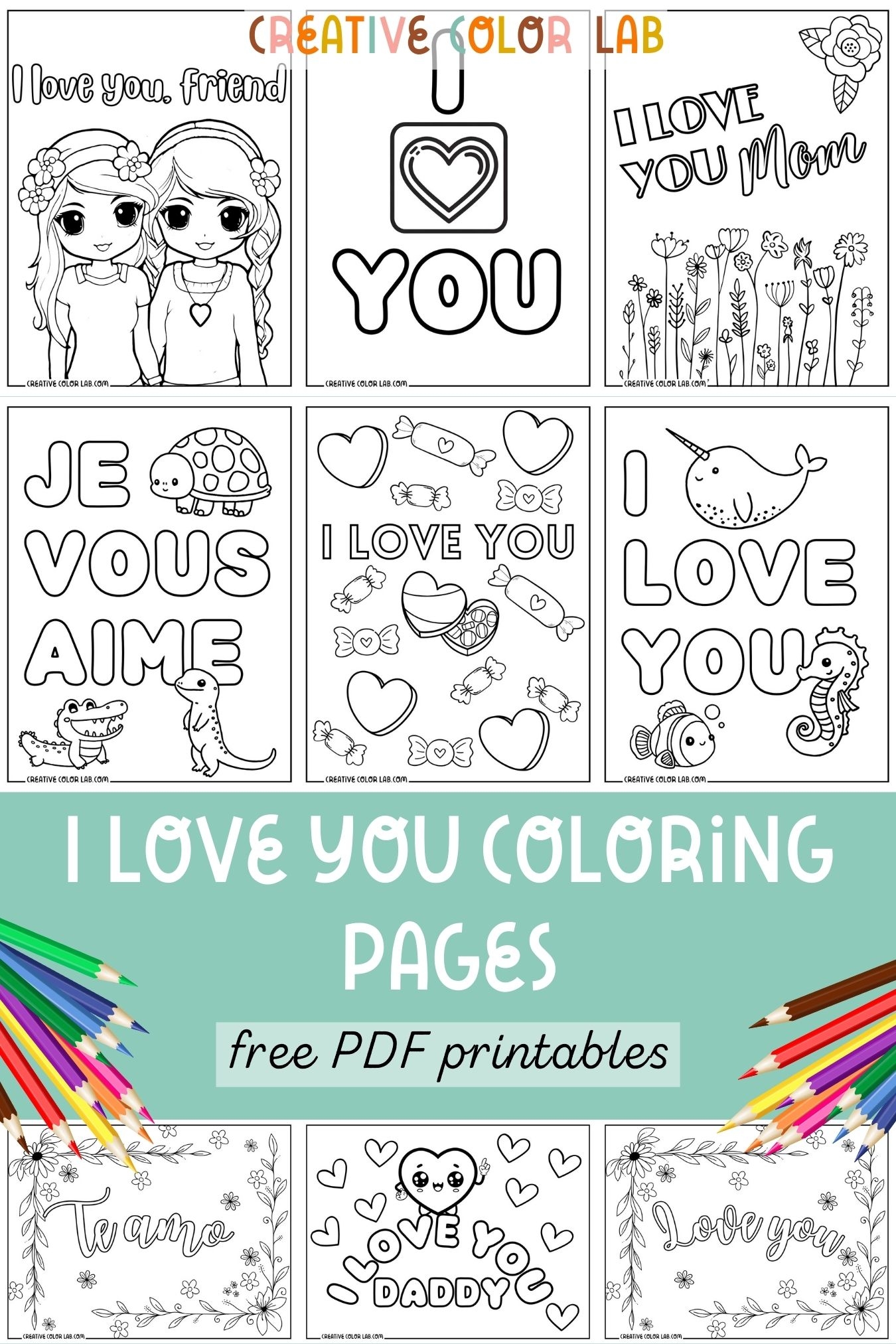 46 I Love You Coloring Pages Free PDF Printables