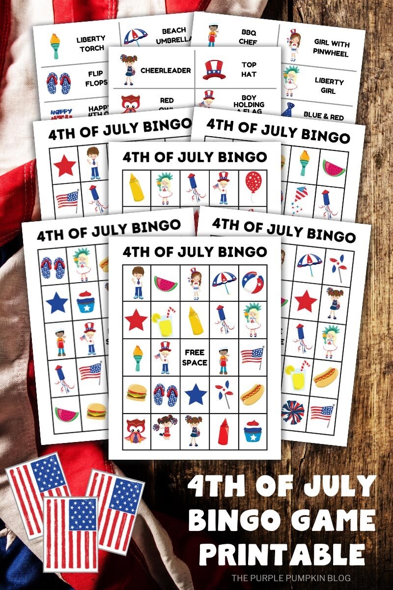 4th of july bingo cards printable