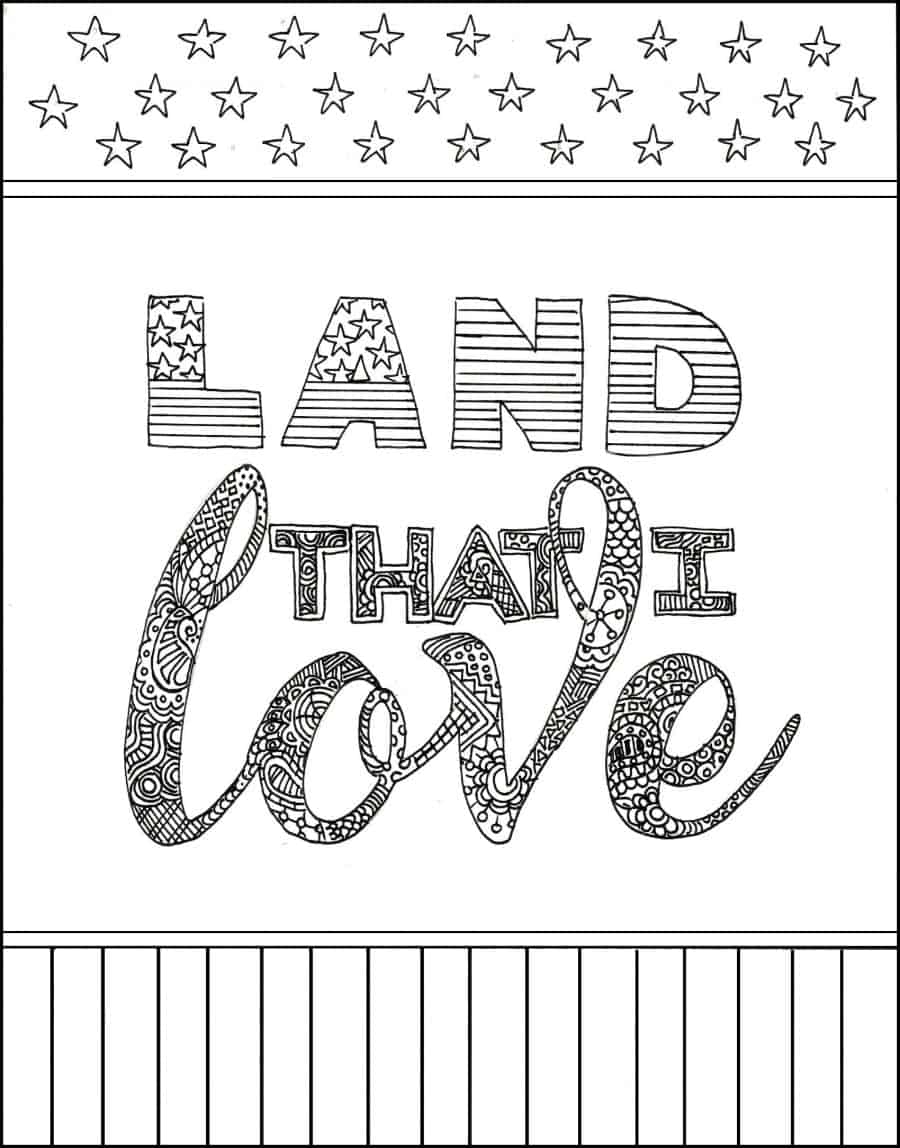 4th Of July Coloring Pages A Girl And A Glue Gun