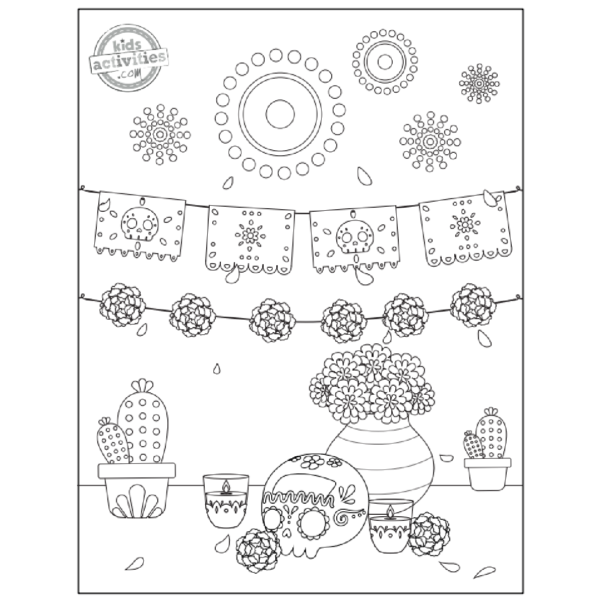 5 Beautiful Day Of The Dead Coloring Pages For Dia De Muertos 