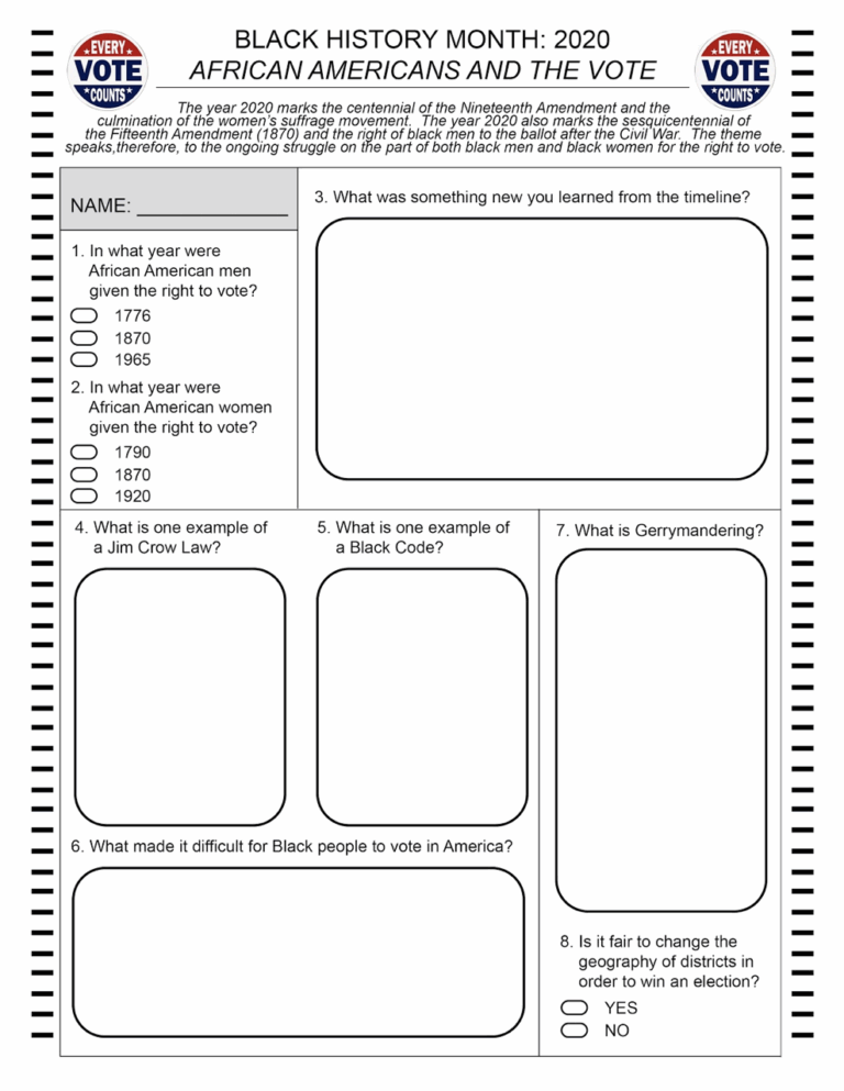 5 Done For You Black History Month Printable Activities Worksheets Library