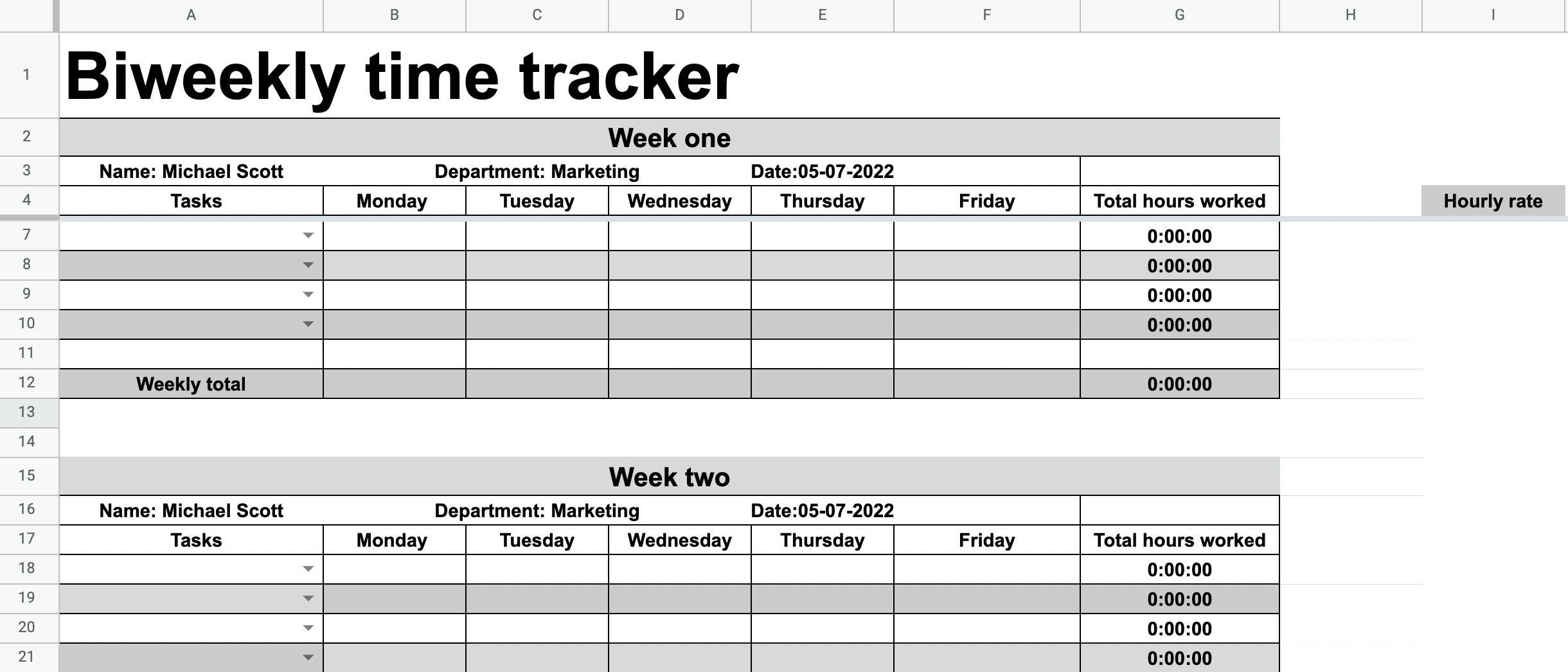 printable timesheets bi weekly