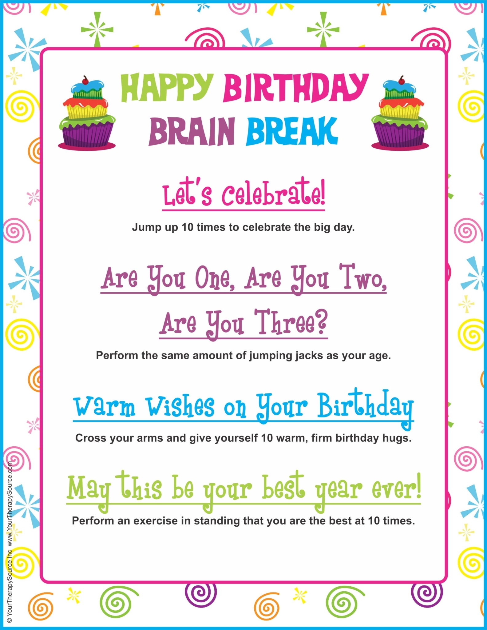 printable brain break cards pdf