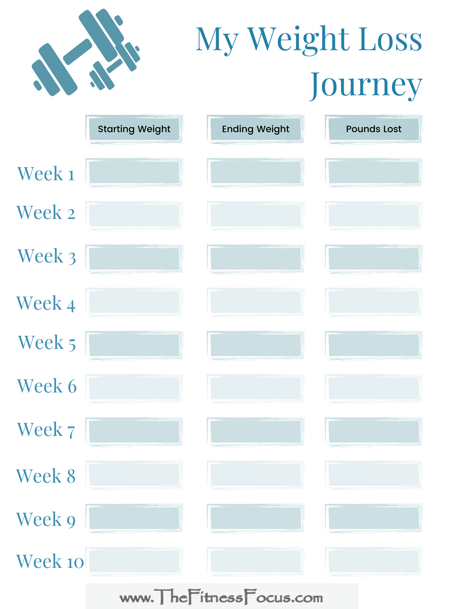 5 FREE Printable Weight Loss Trackers To Motivate You To Reach 