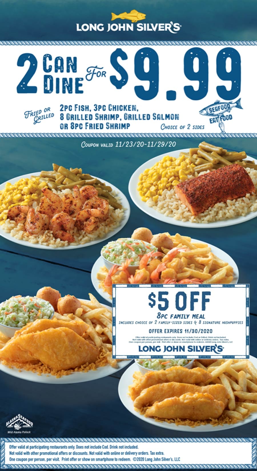 5 Off 8pc Family Meal U0026 More At Long John Silvers Long John Silvers August 2025 Coupons Promo Codes U0026 Deals 