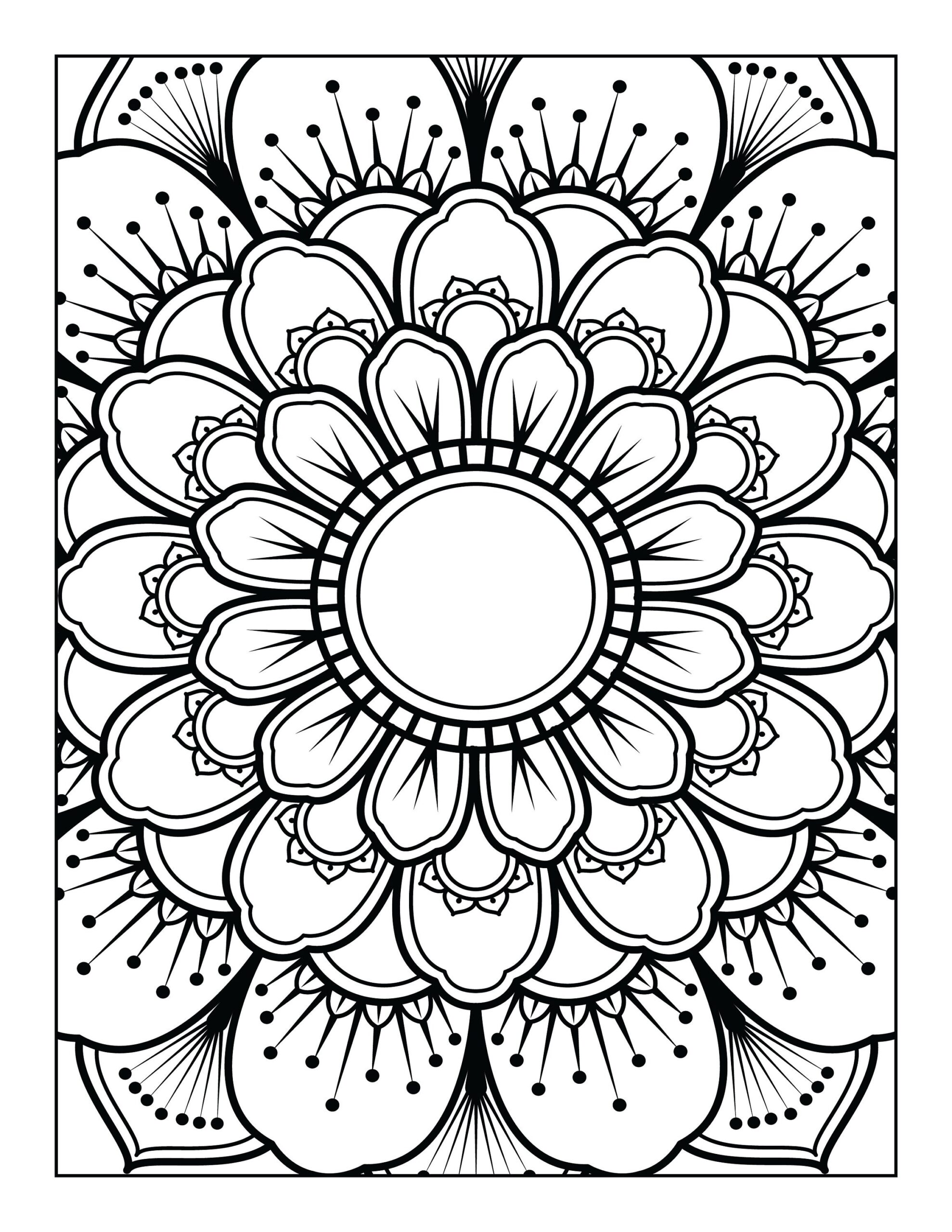 5 Printable Mandala adult Coloring Pages Floral Easy Coloring Book Mandalas Etsy Australia
