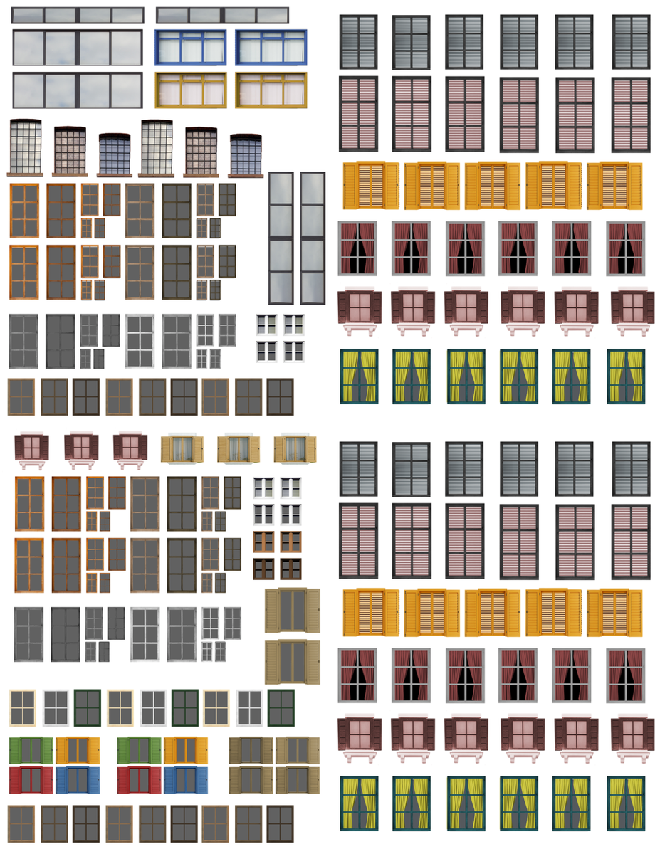 5 Windows And Doors Scenery Sheets HO Scale Landscaping Structures Backgrounds For Sale Online EBay
