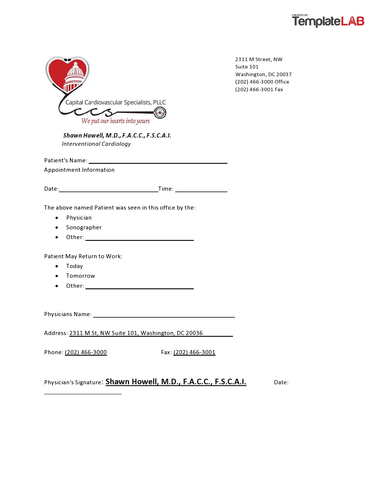 50 Free Doctor Note Templates for Work Or School 