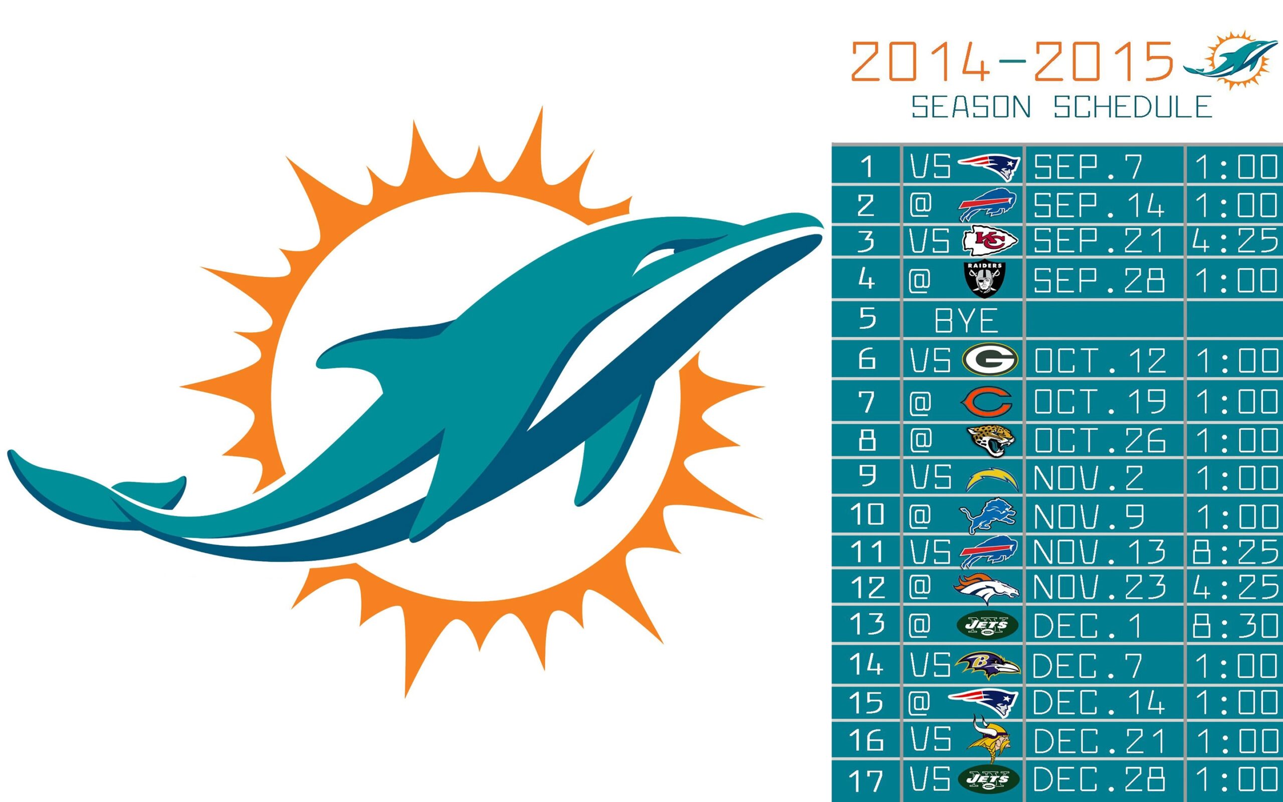  50 Miami Dolphins 2016 Schedule Wallpapers WallpaperSafari