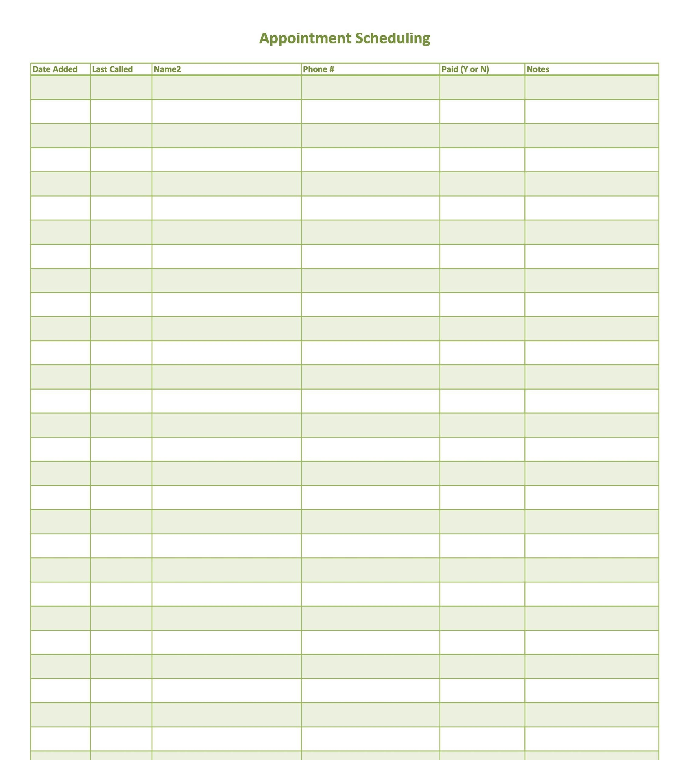 free printable weekly appointment pages 2018