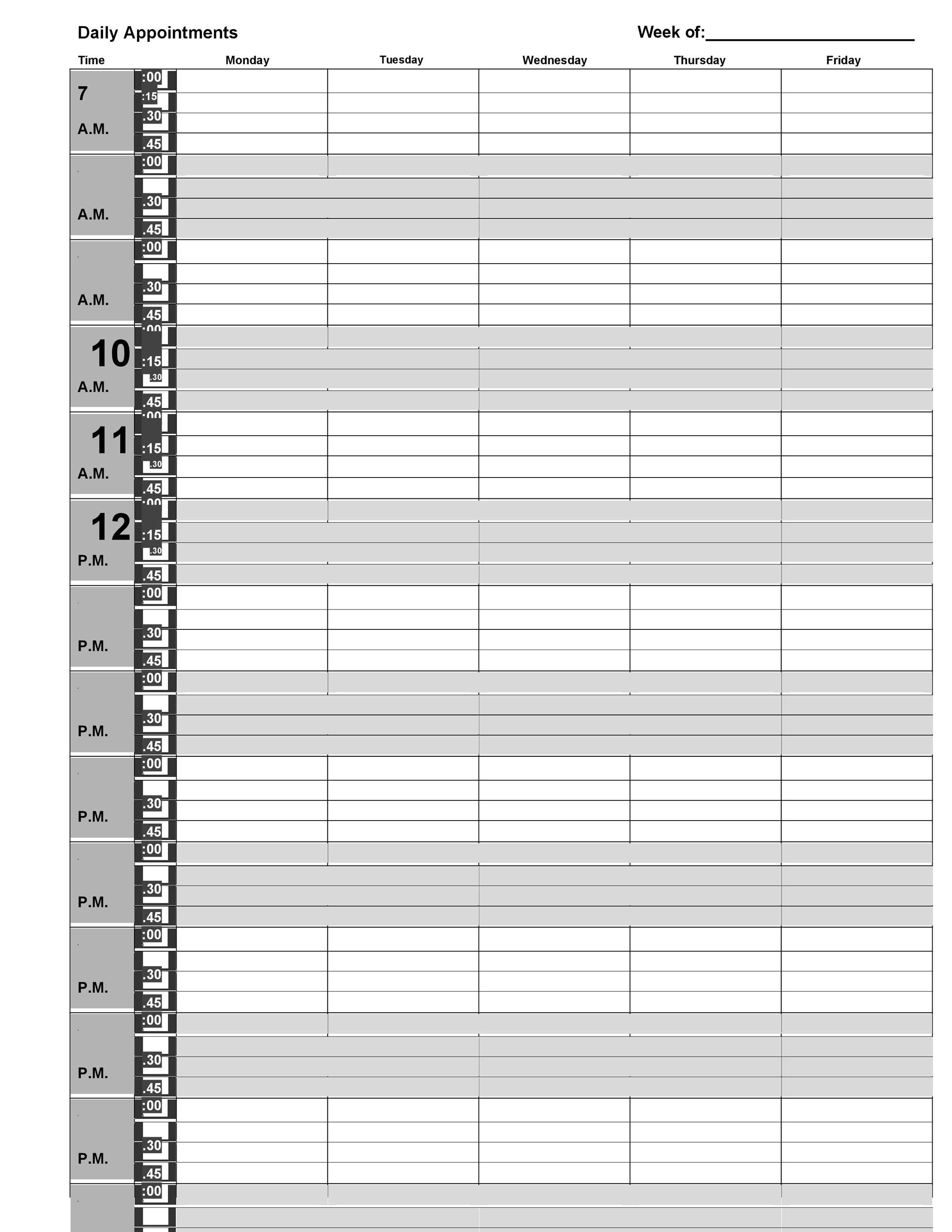 50 Printable Appointment Schedule Templates u0026 Appointment Calendars 