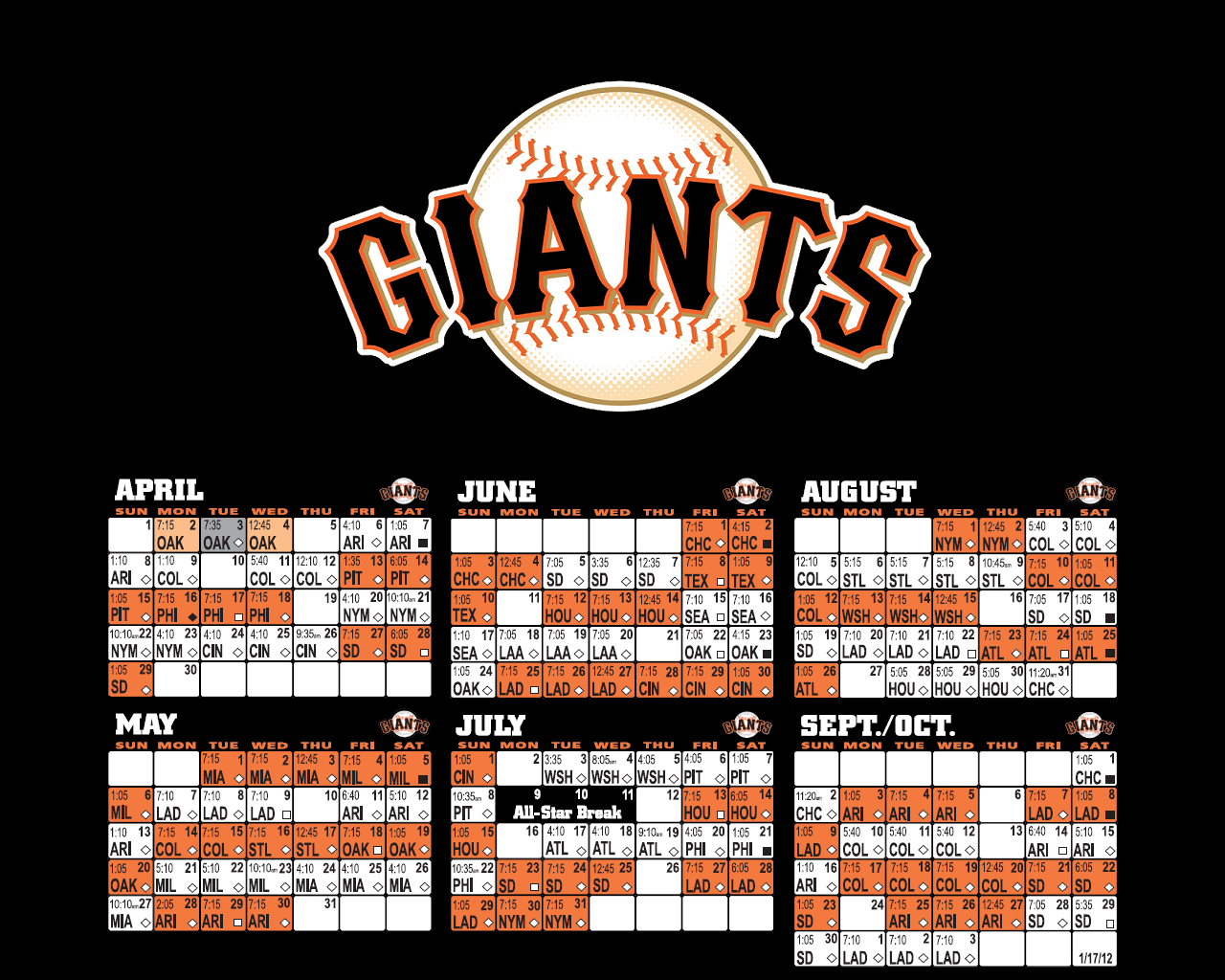  50 SF Giants 2014 Schedule Wallpapers WallpaperSafari