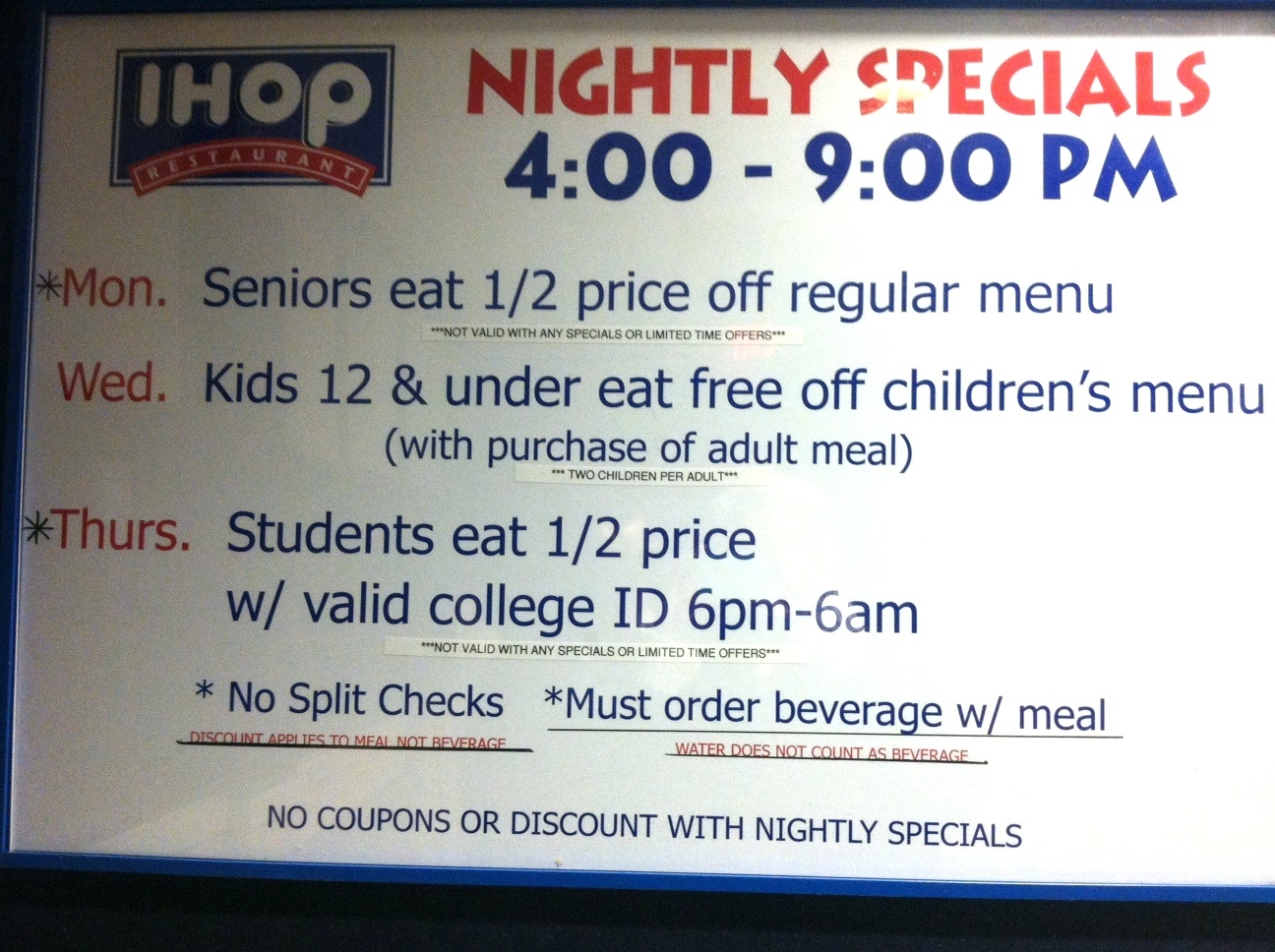 50 Take Advantage Of Half Price Thursdays At IHOP Cavalier Countdown