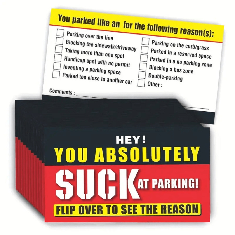 printable cards for bad parking