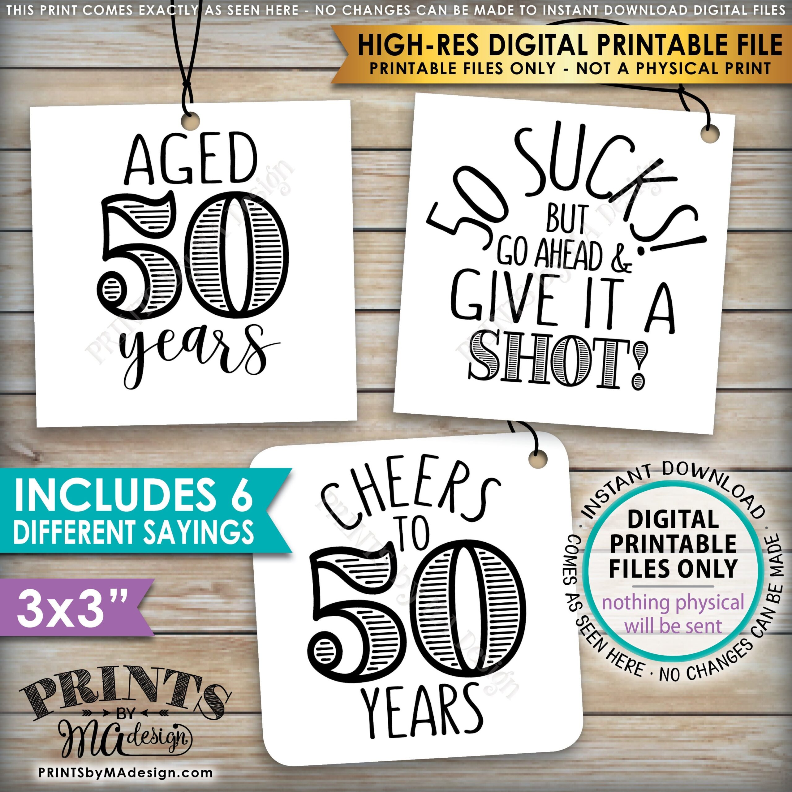 50th Birthday Party Signs Alcohol Themed 50th B day Aged To 