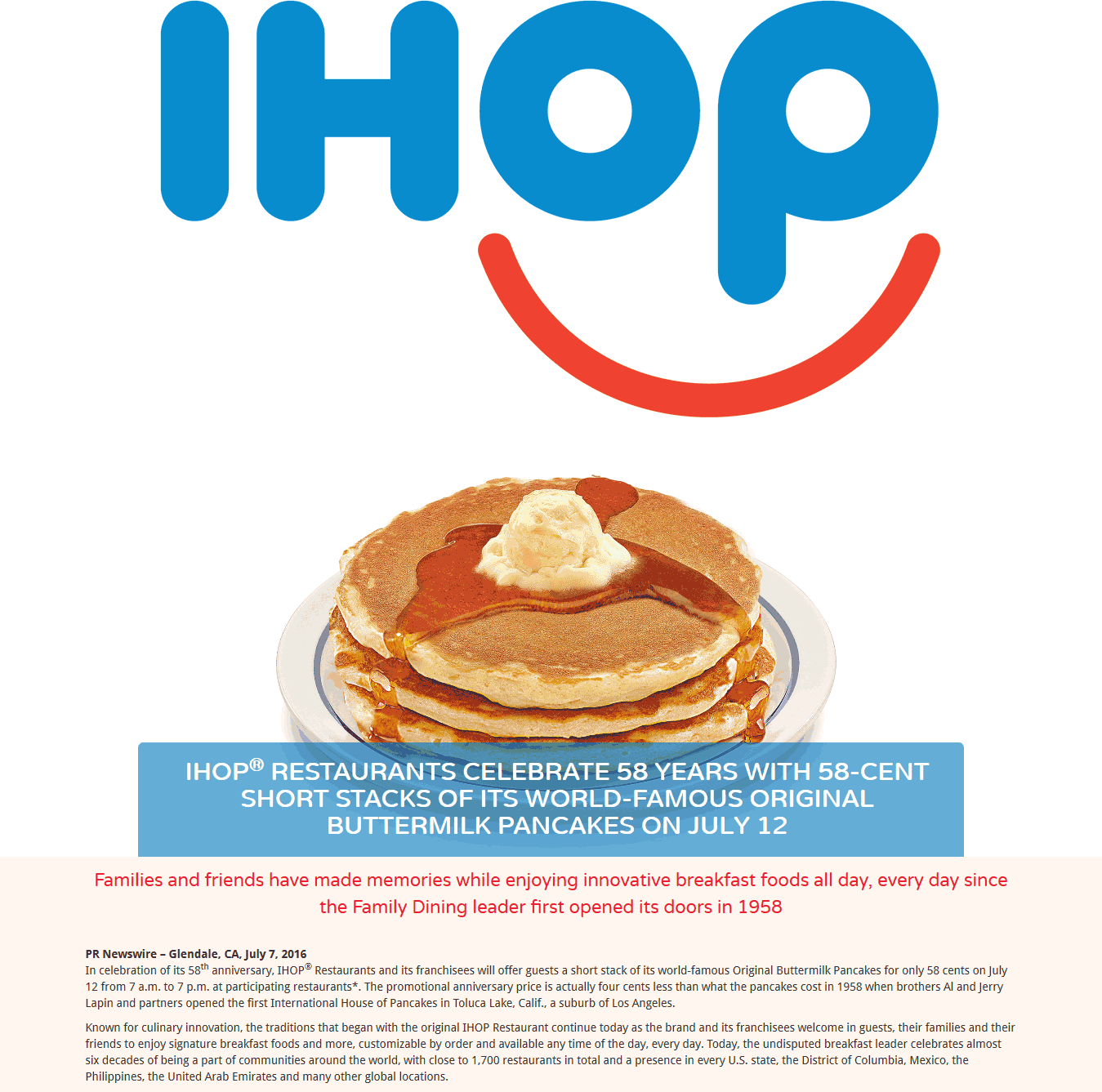 58 Cent Pancakes Tuesday At IHOP IHOP July 2025 Coupons Promo Codes U0026 Deals 