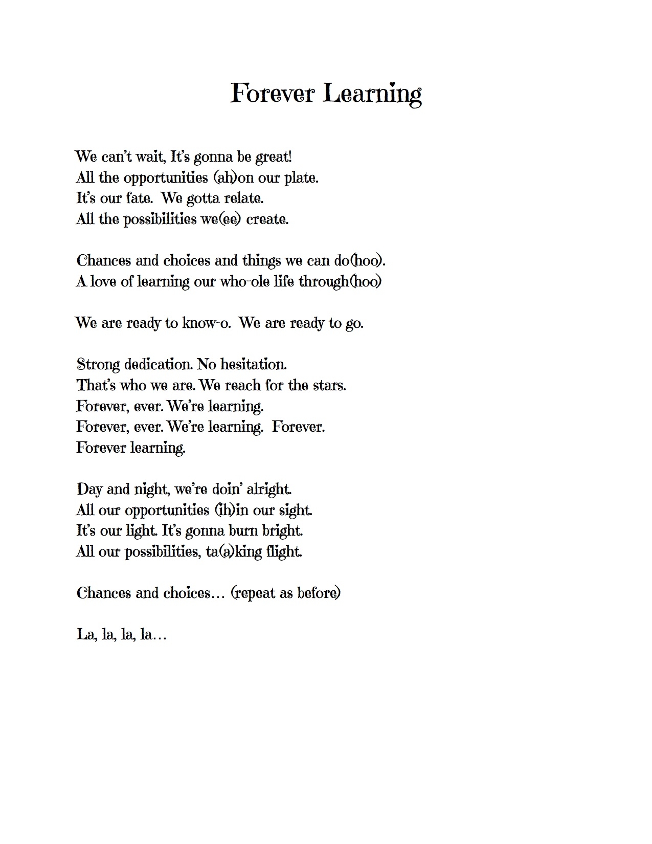 5th Grade Moving Up Song 2014 Pine Glen Music Blog