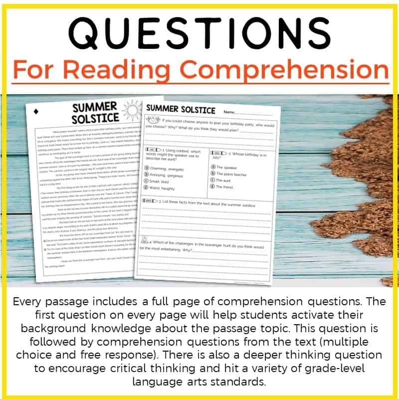 free printable reading comprehension worksheets grade 5