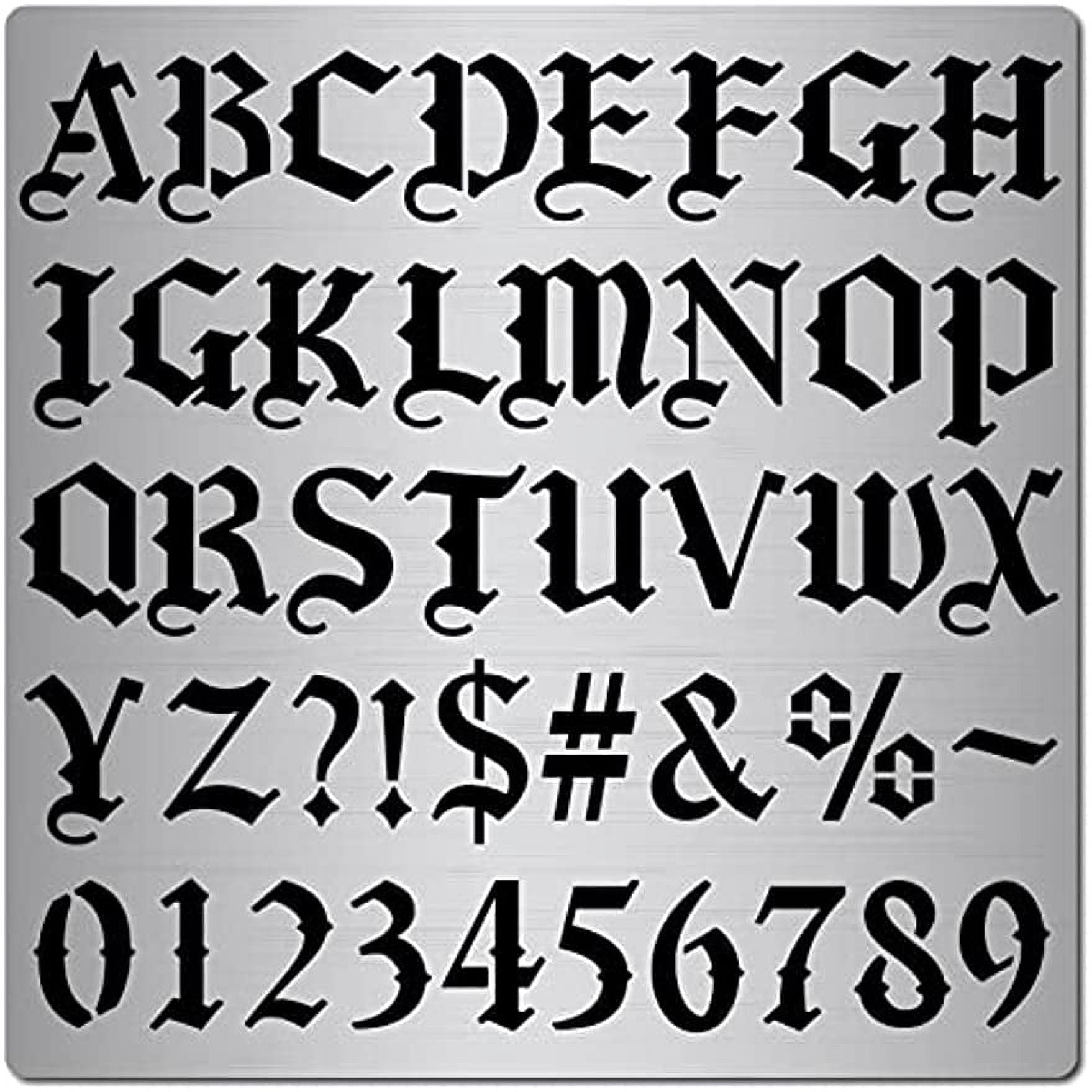 6 3 Inch Stainless Steel Reusable Gothic Font Stencil With Runes 