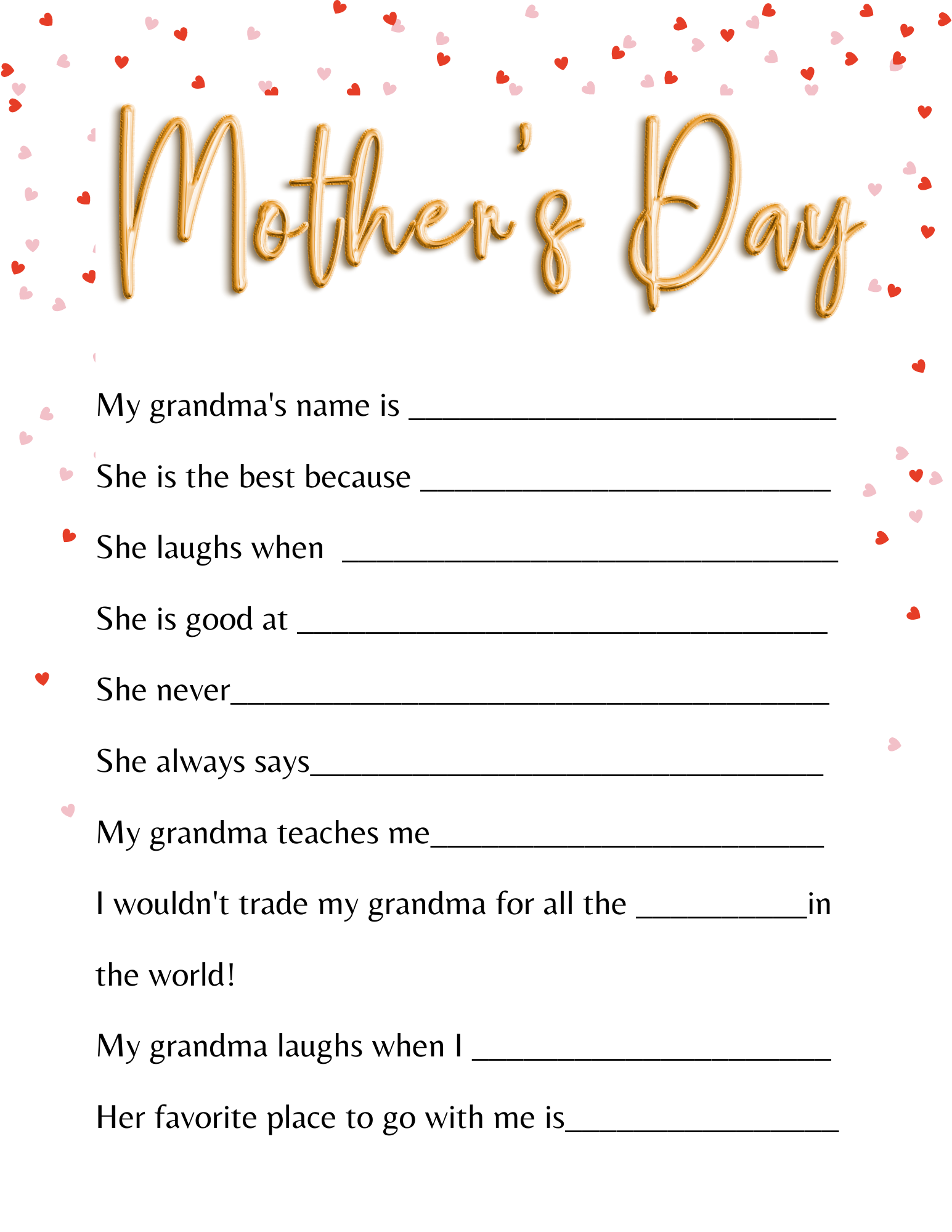 6 Free Questionnaires For Grandma Mother s Day Printables Xoxoerinsmith