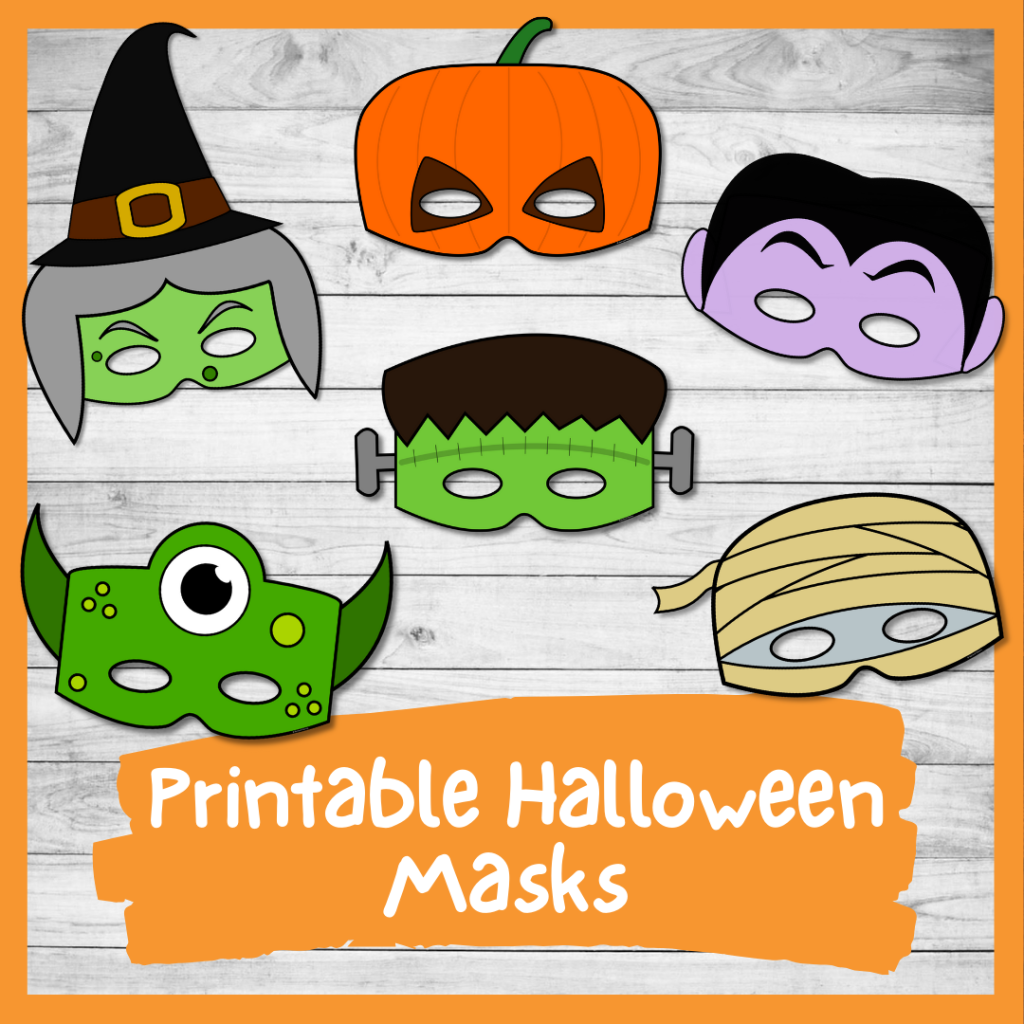 6 Printable Halloween Masks Color And Plain Templates Nurtured 