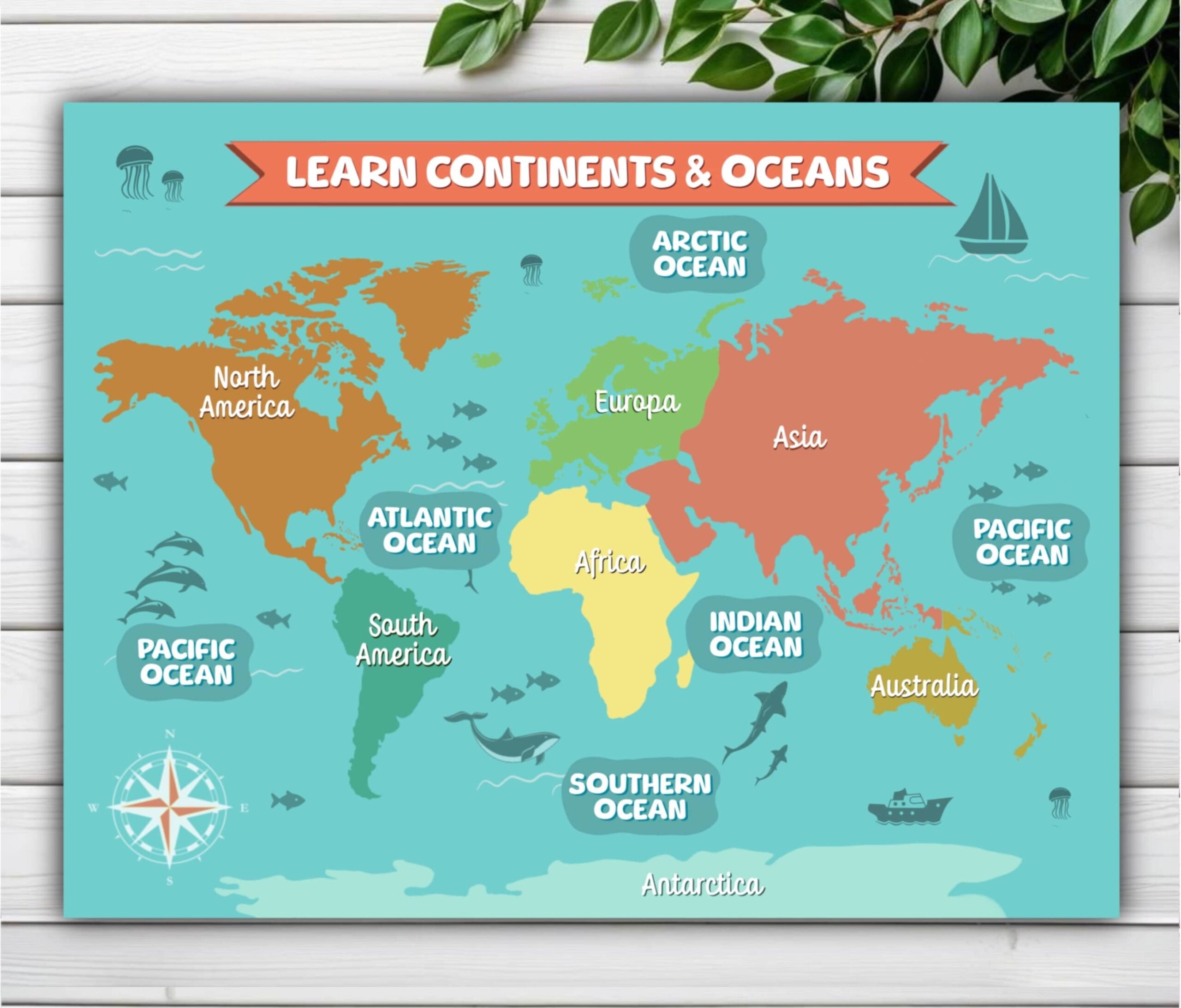 free printable continents and oceans