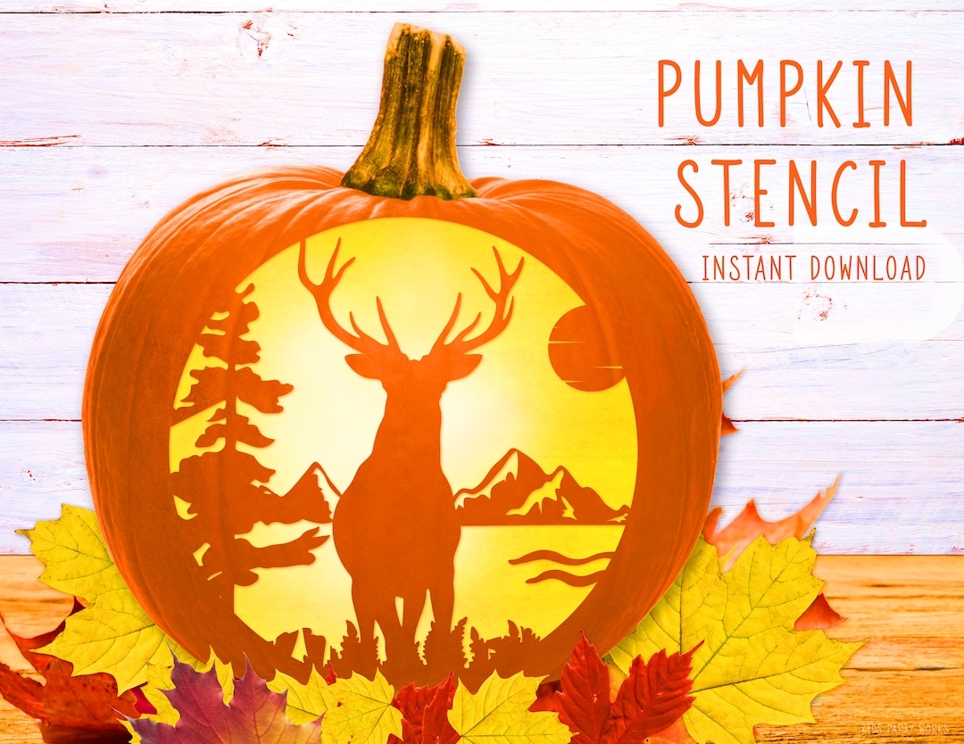7 Printable Deer Pumpkin Stencils Mom Wife Busy Life 