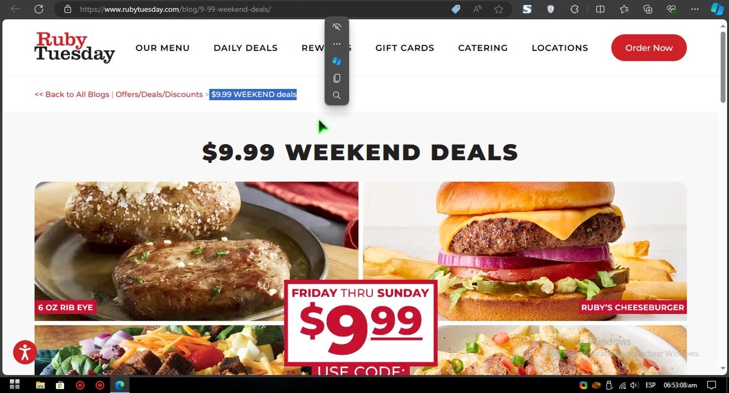 70 OFF Ruby Tuesday Coupon Codes August 2025 Promo Codes
