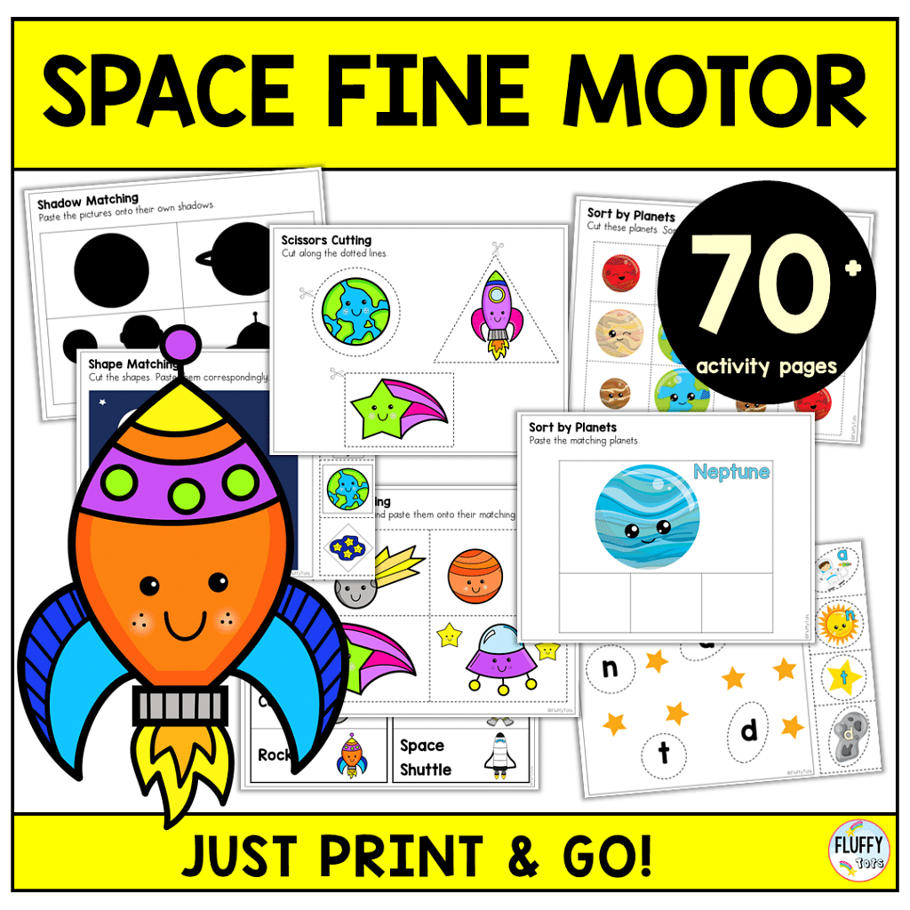 70 Pages Exciting Preschool Space Theme Printables FluffyTots 70 Pages Exciting Preschool Space Theme Printables FluffyTots