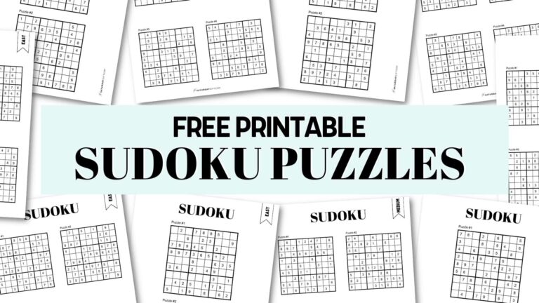 72 Free Printable Sudoku Puzzles SaturdayGift Worksheets Library